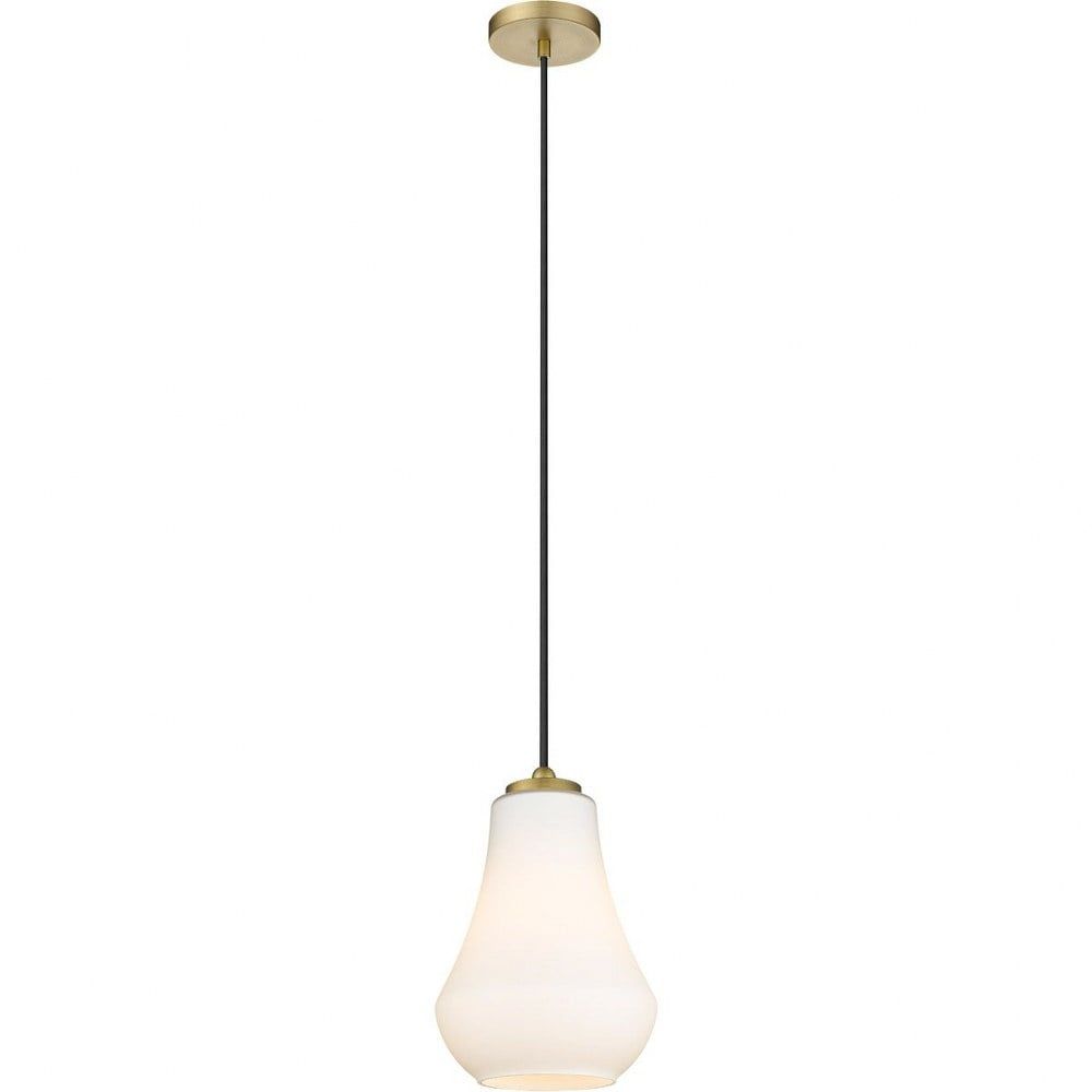 Fairfield 10.5" Mini Pendant in Polished Brass and Glass