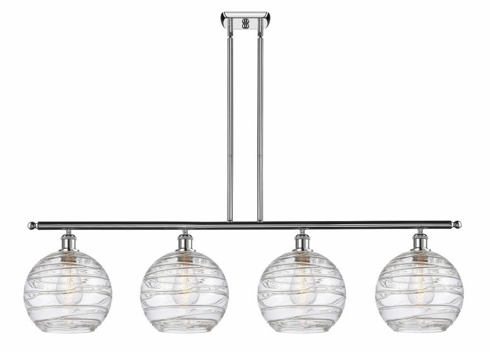 Athens 48" Polished Chrome Glass Island Pendant Light