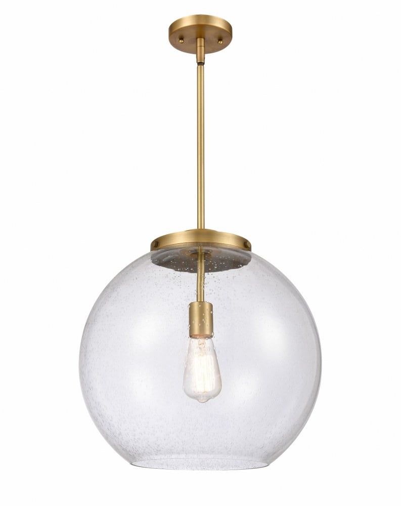 Athens Globe Brushed Brass 16" Indoor/Outdoor Pendant Light