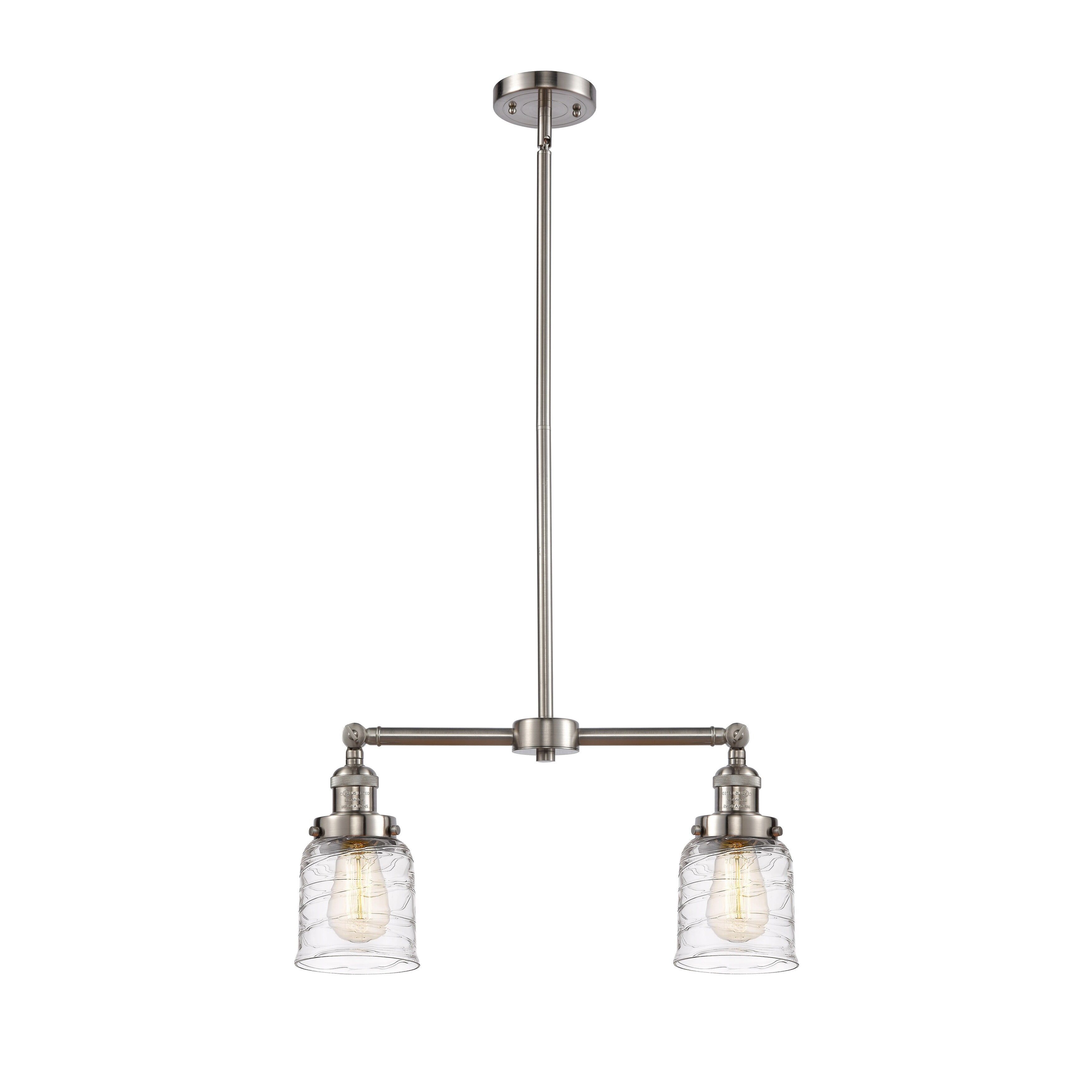 Deco Swirl Brushed Satin Nickel 21" Island Light with Adjustable Swivels