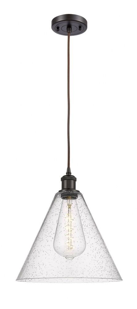 Oil Rubbed Bronze Seedy Glass Mini Pendant Light