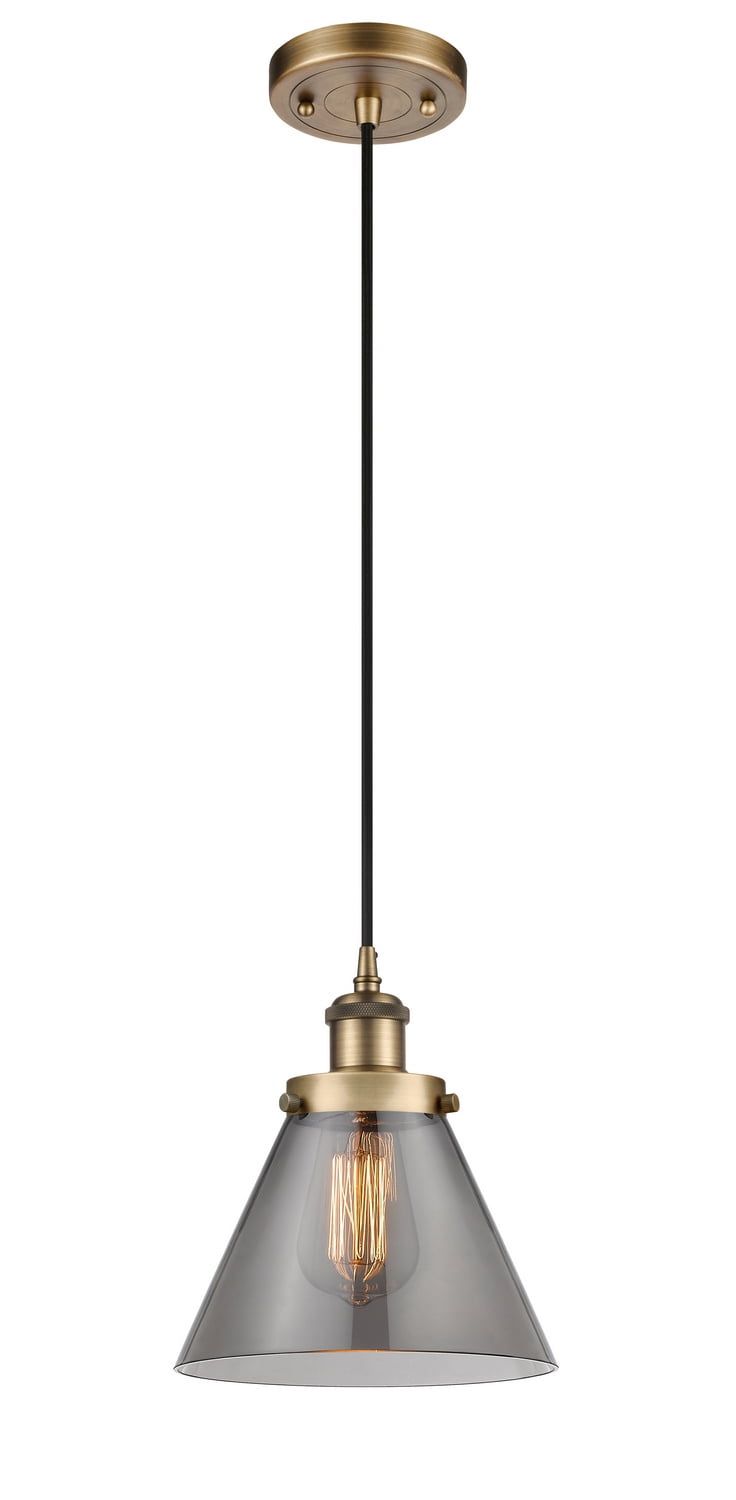 Ballston Urban Brushed Brass 10" Mini Pendant with Adjustable Cord