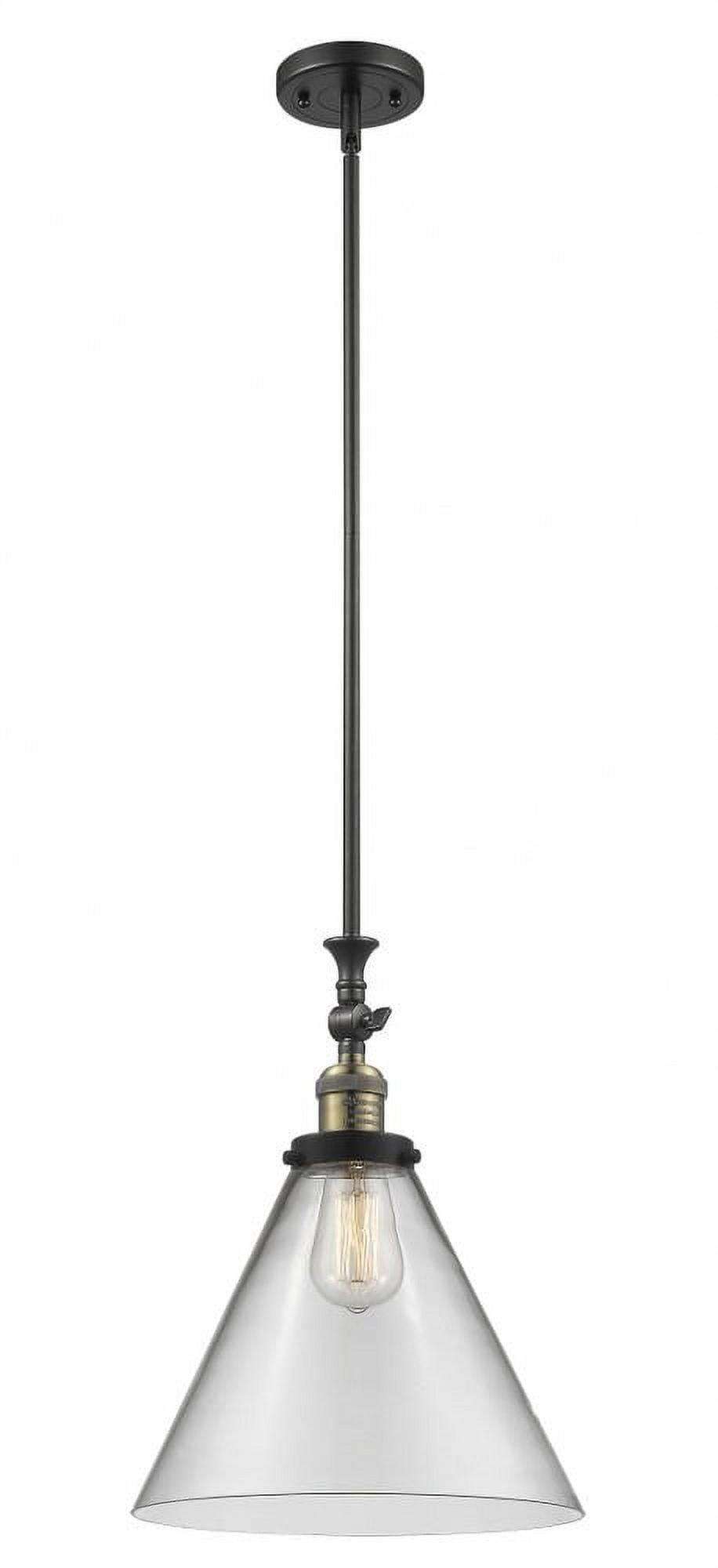 Franklin Restoration Mini Pendant in Black Antique Brass with Clear Glass