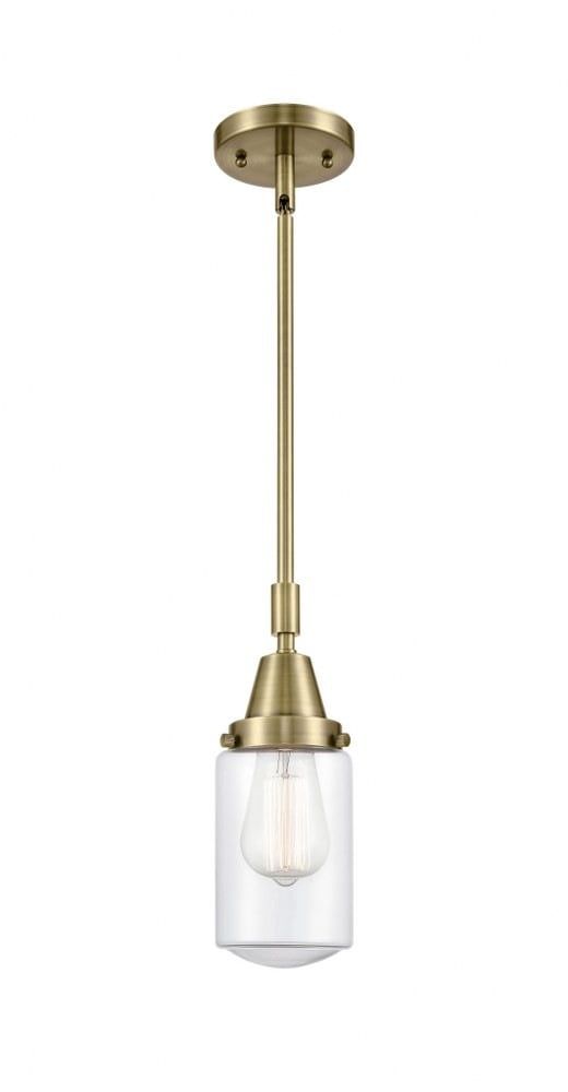 Antique Brass and Clear Glass Mini Pendant Light