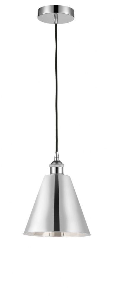 Edison Cone 11.75" Polished Chrome Mini Pendant Light