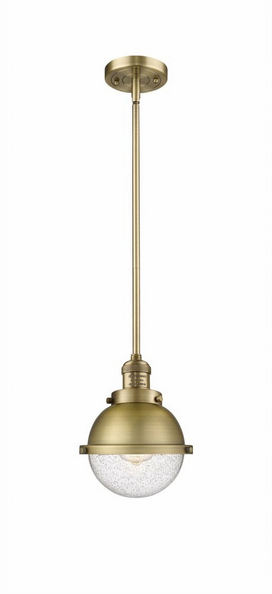 Brushed Brass Mini Globe Pendant with Glass Shade