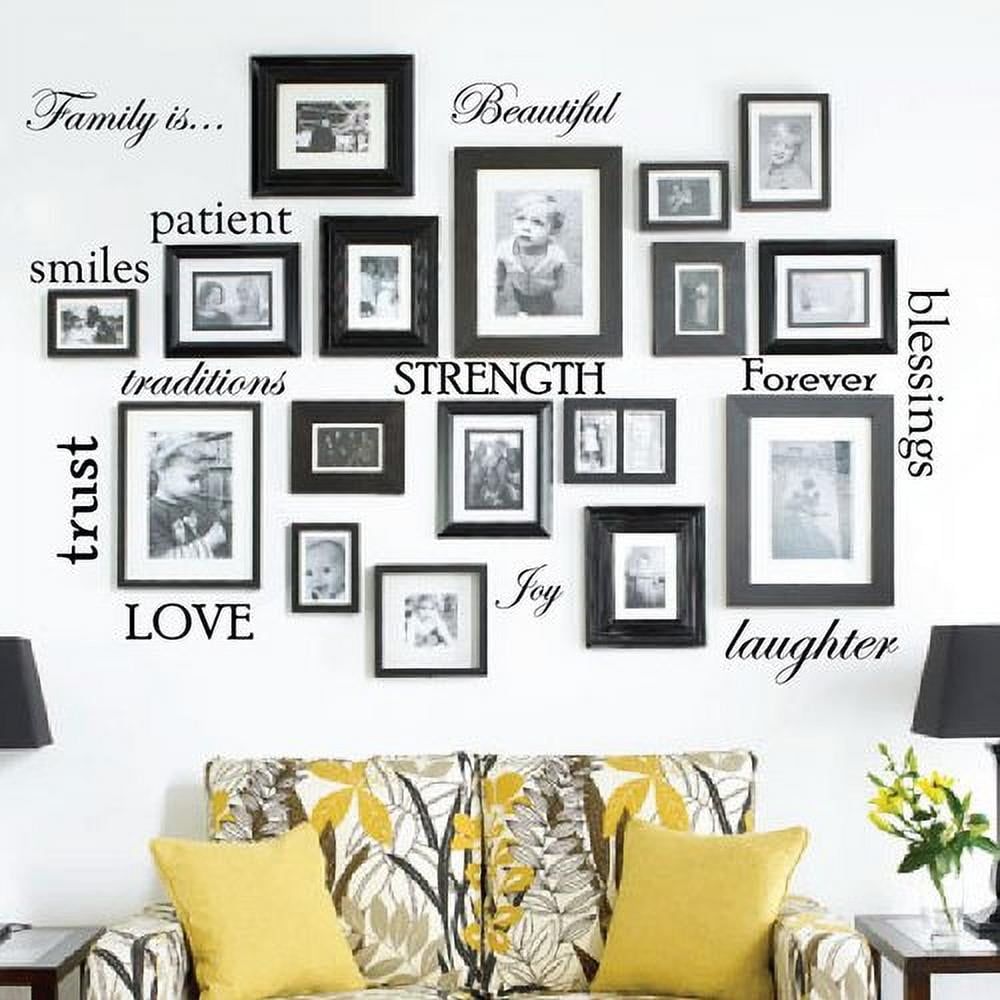 Matte Black Vinyl Family Quote Wall Decal for Multi-Surface