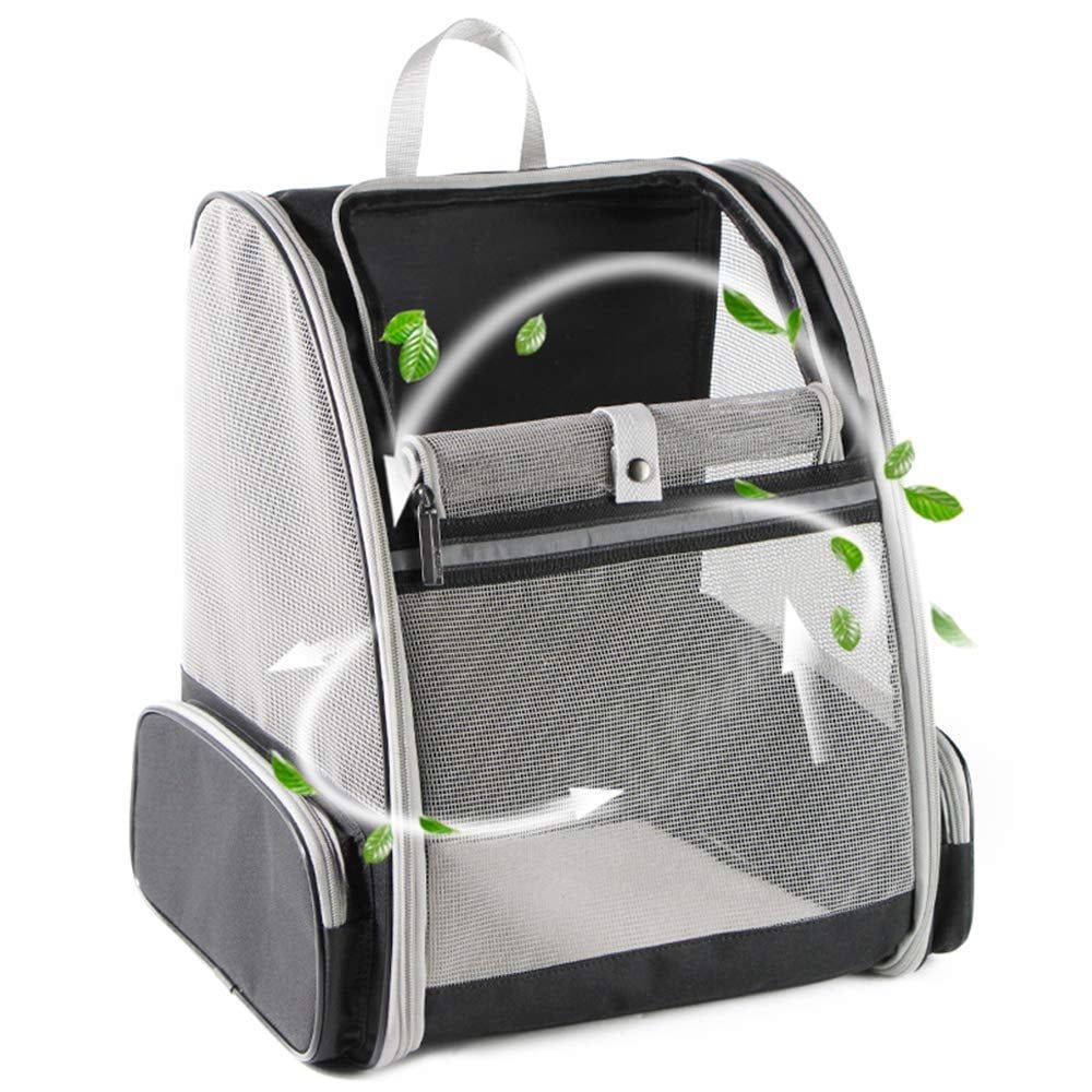 Black and Gray Airline Approved Soft Sided Pet Carrier Backpack