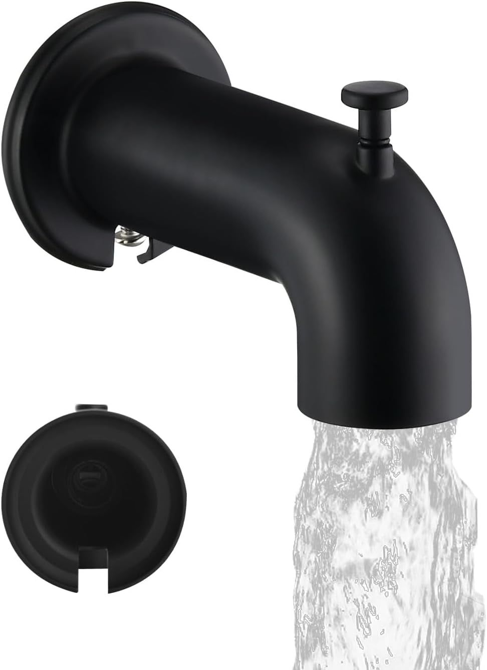 Matte Black Wall Mounted Tub Spout with Diverter