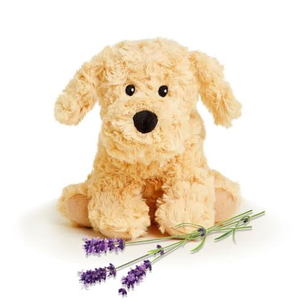 Beige Plush Heatable Lavender Scented Stuffed Dog