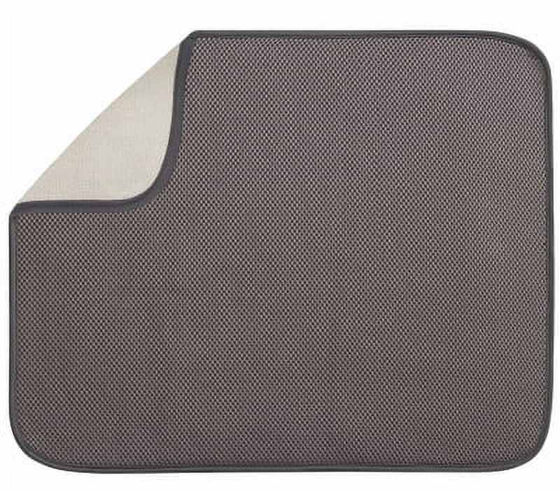 Interdesign Large Foldable Drying Mat, 18" x 16", Gray Polyester