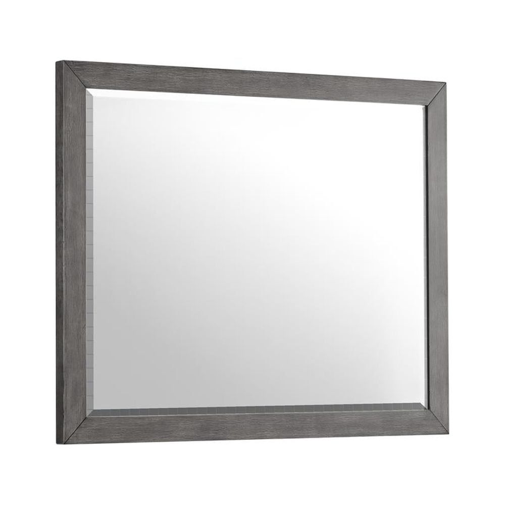 Portia 36" Gray Brushed Brindle Wood Dresser Mirror