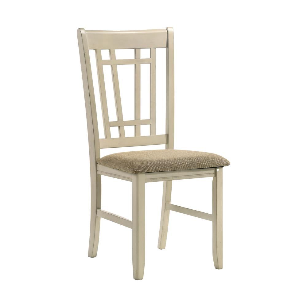 Charmwood White & Oak Slat Upholstered Side Chair