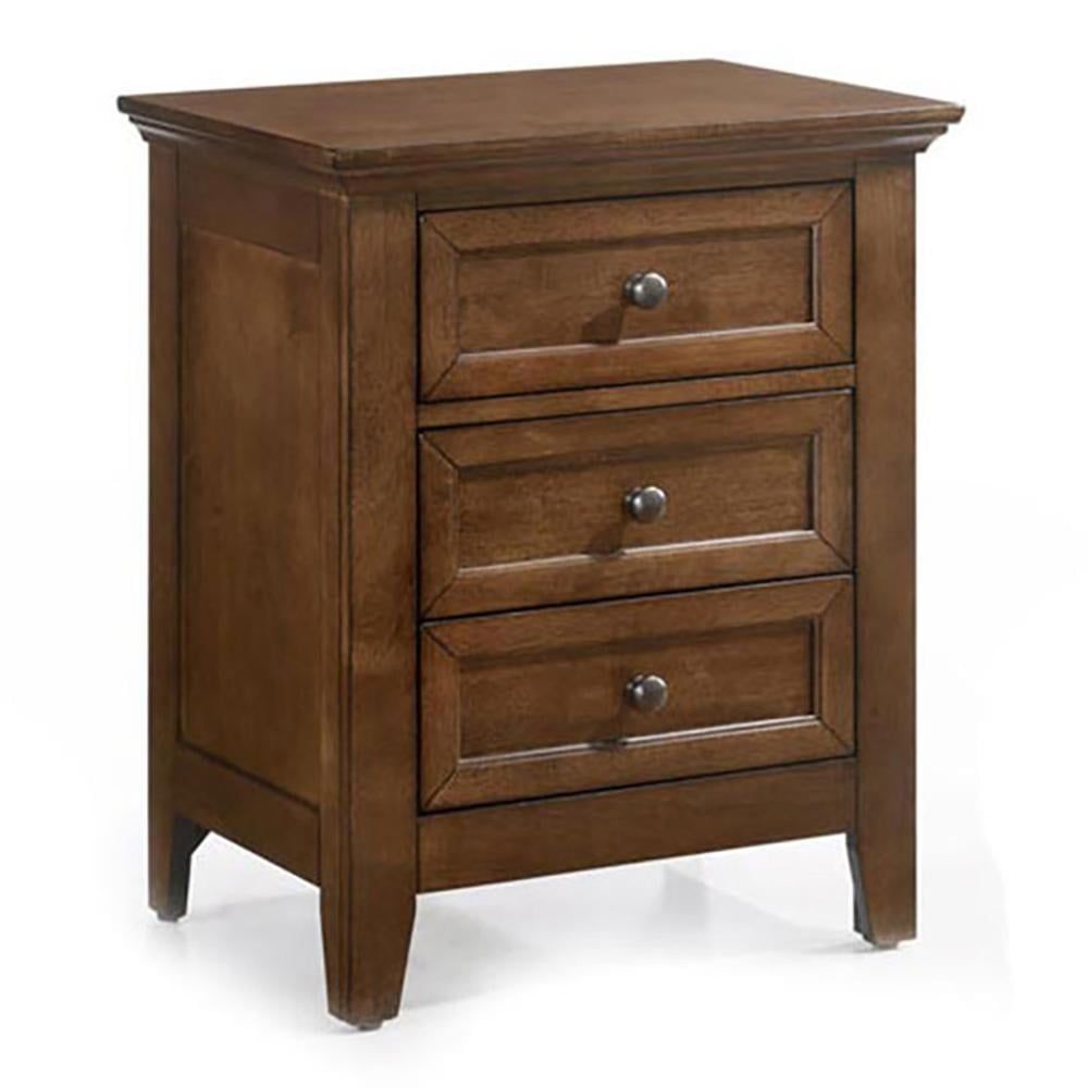 Tuscan Brown 3-Drawer Solid Wood Nightstand