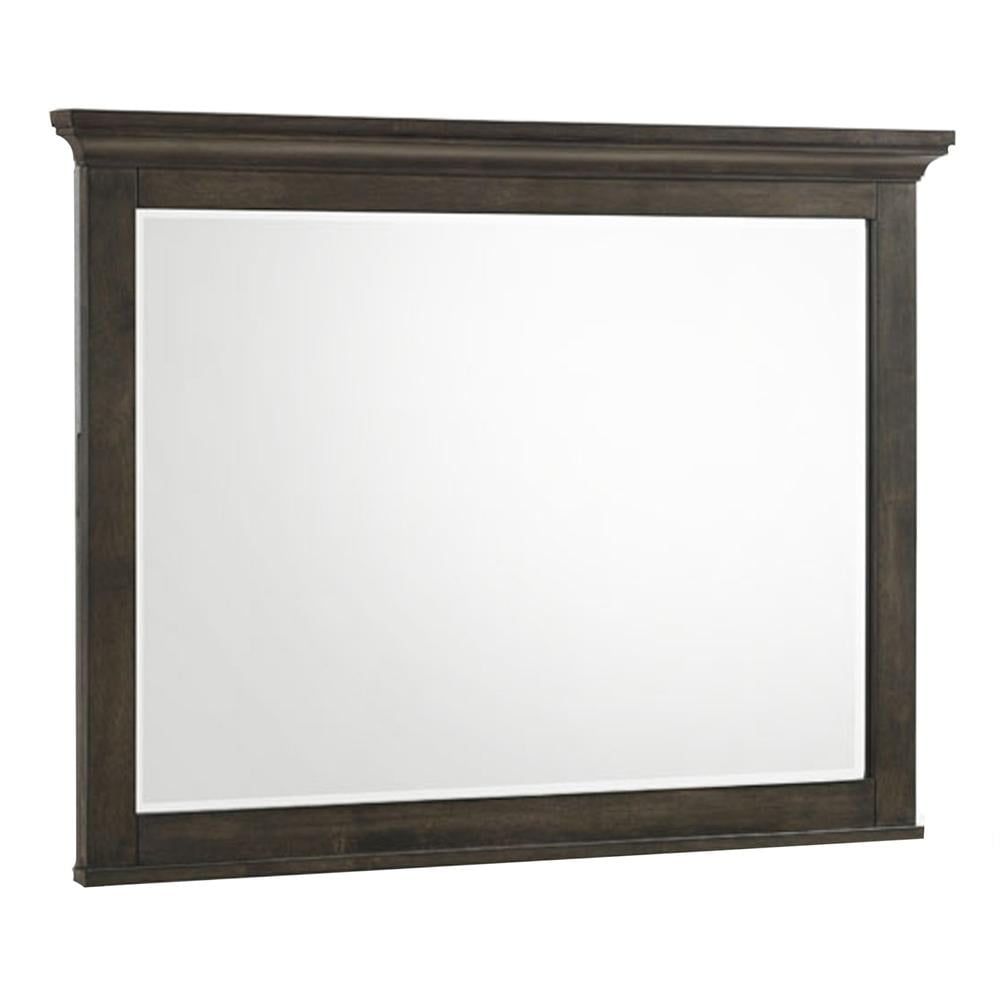 Transitional Black Wood Rectangular Landscape Mirror