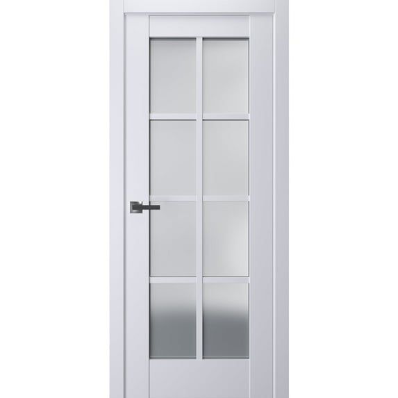 24 x 80 White Solid Pine Prehung French Door with Frosted Glass