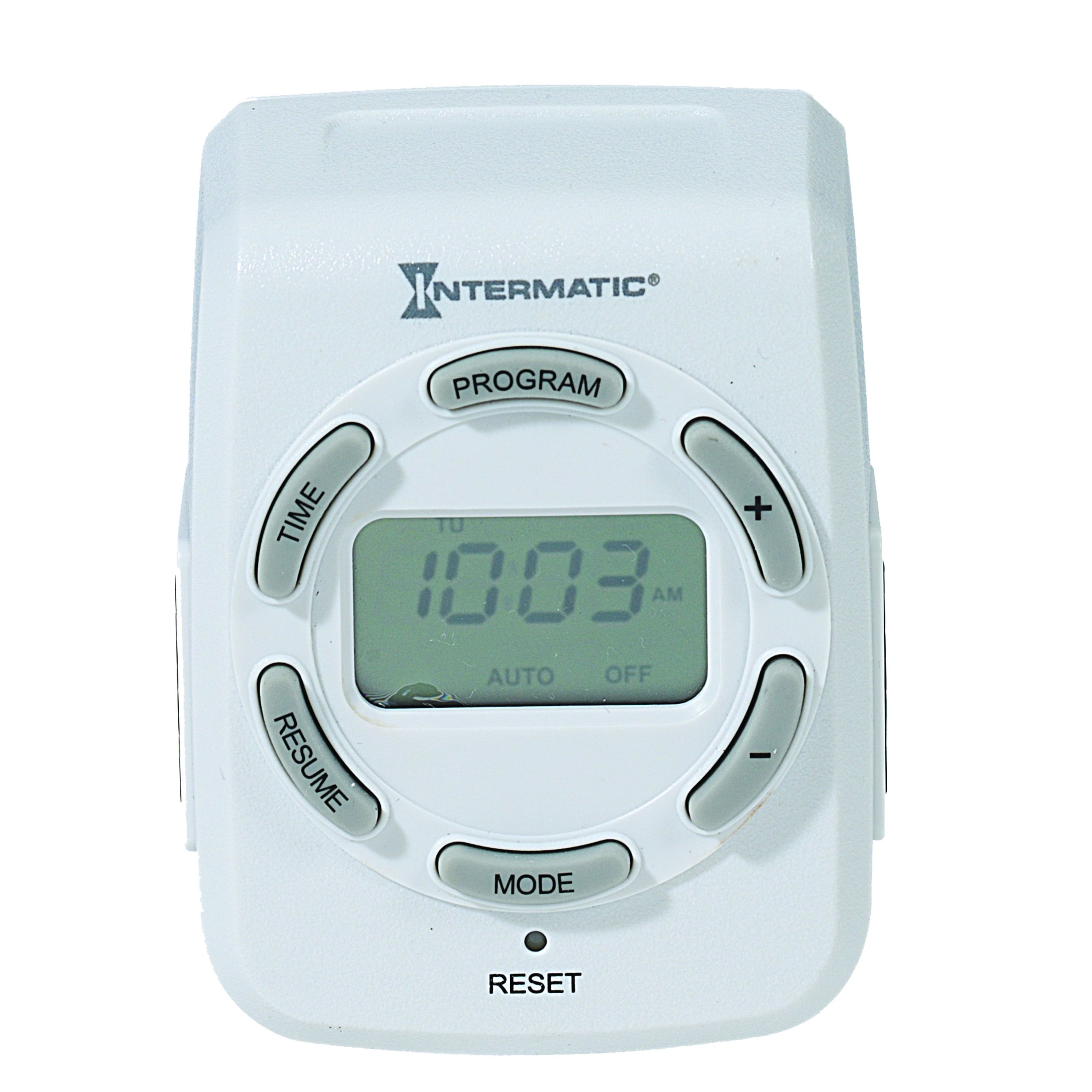 White Digital Indoor Programmable Plug-In Timer