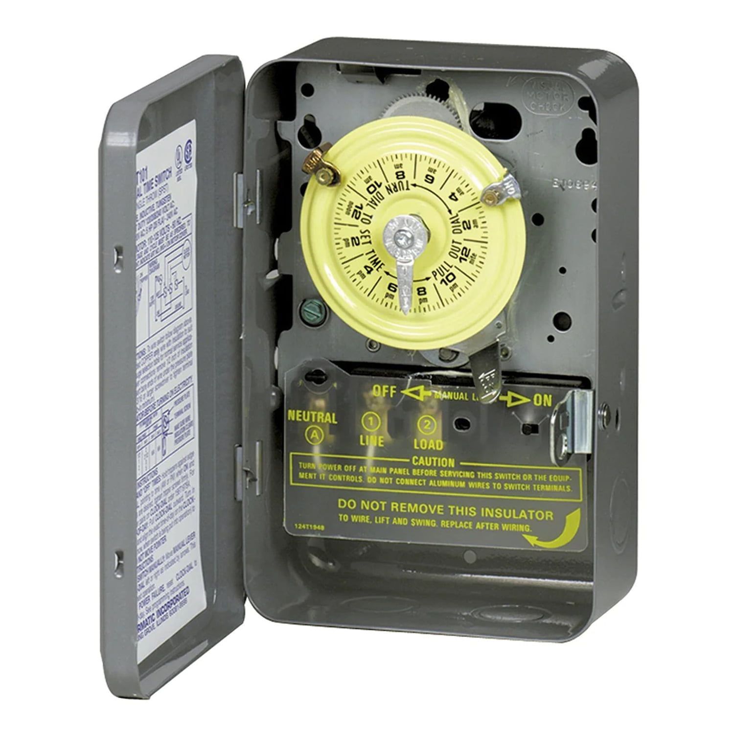 Gray 120V Wall Mounted Mechanical Time Switch