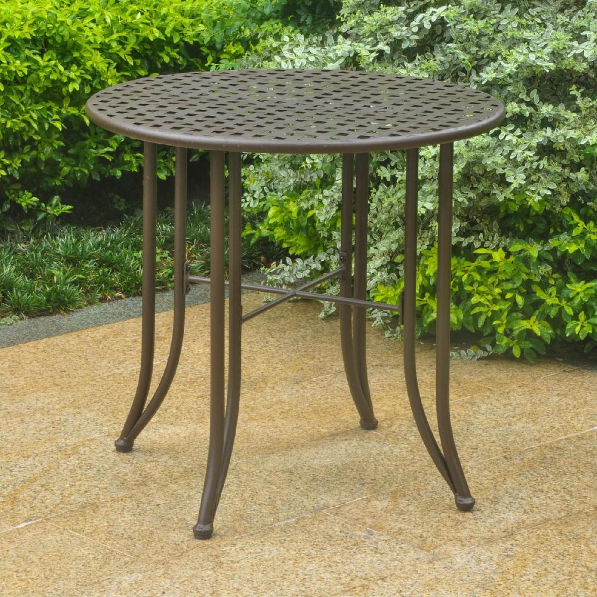 Rustic Brown 30" Iron Patio Bistro Table
