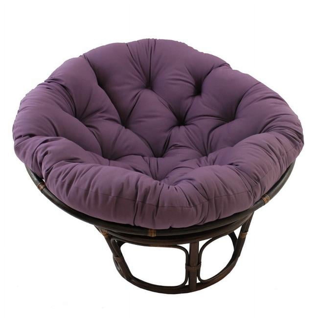 Grape Faux Leather and Rattan 42-Inch Papasan Chair