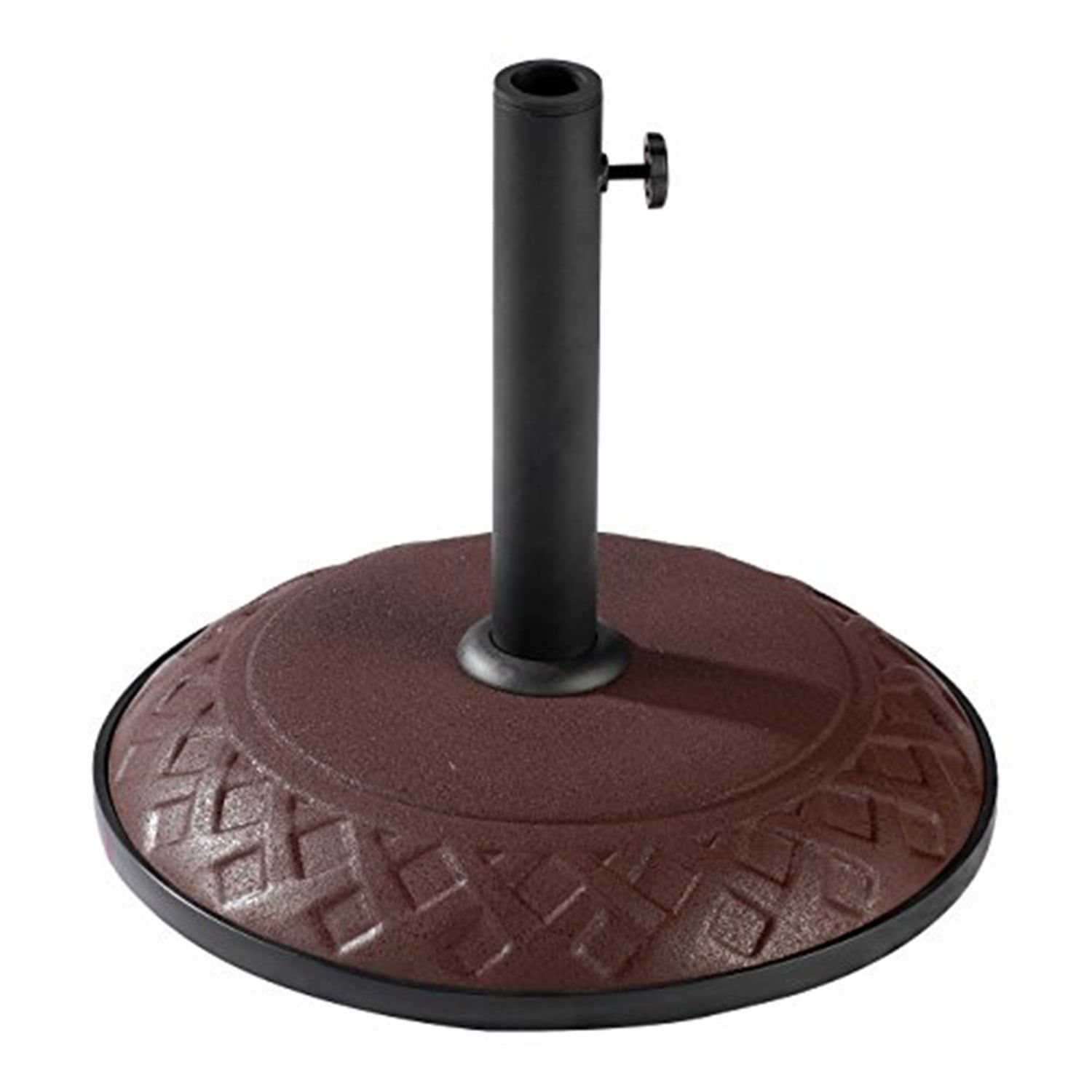 Chocolate Metal Basket Weave Umbrella Stand, 18"