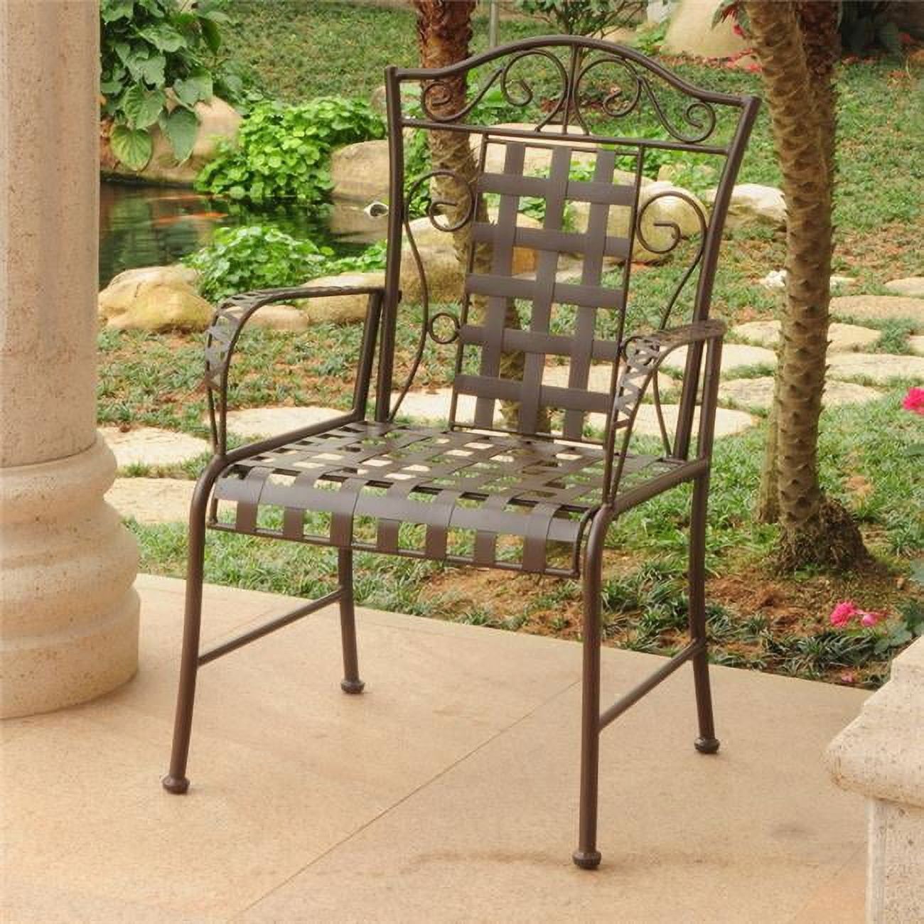 Mandalay Rustic Brown Iron Outdoor Dining Chair Set