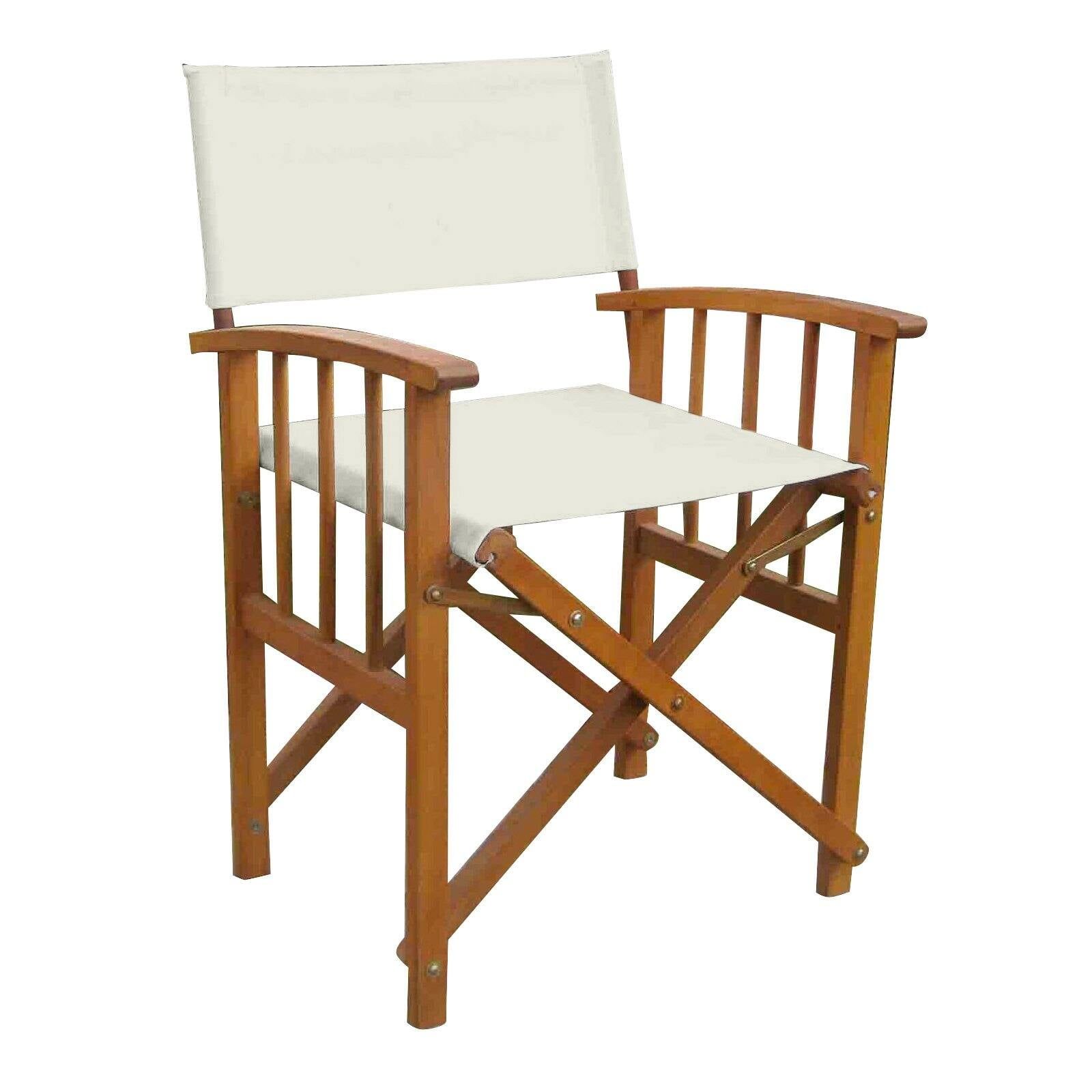 Fiji Royal 33.5'' Acacia Hardwood Folding Chair in Ivory