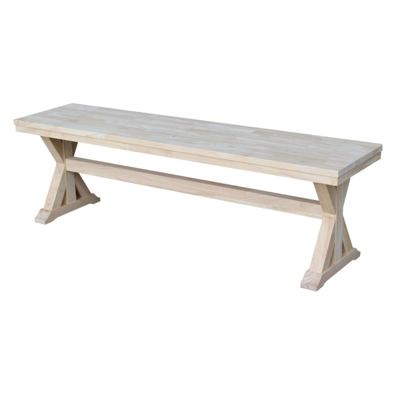 Canyon 66'' Unfinished Solid Hardwood Traditional Bench