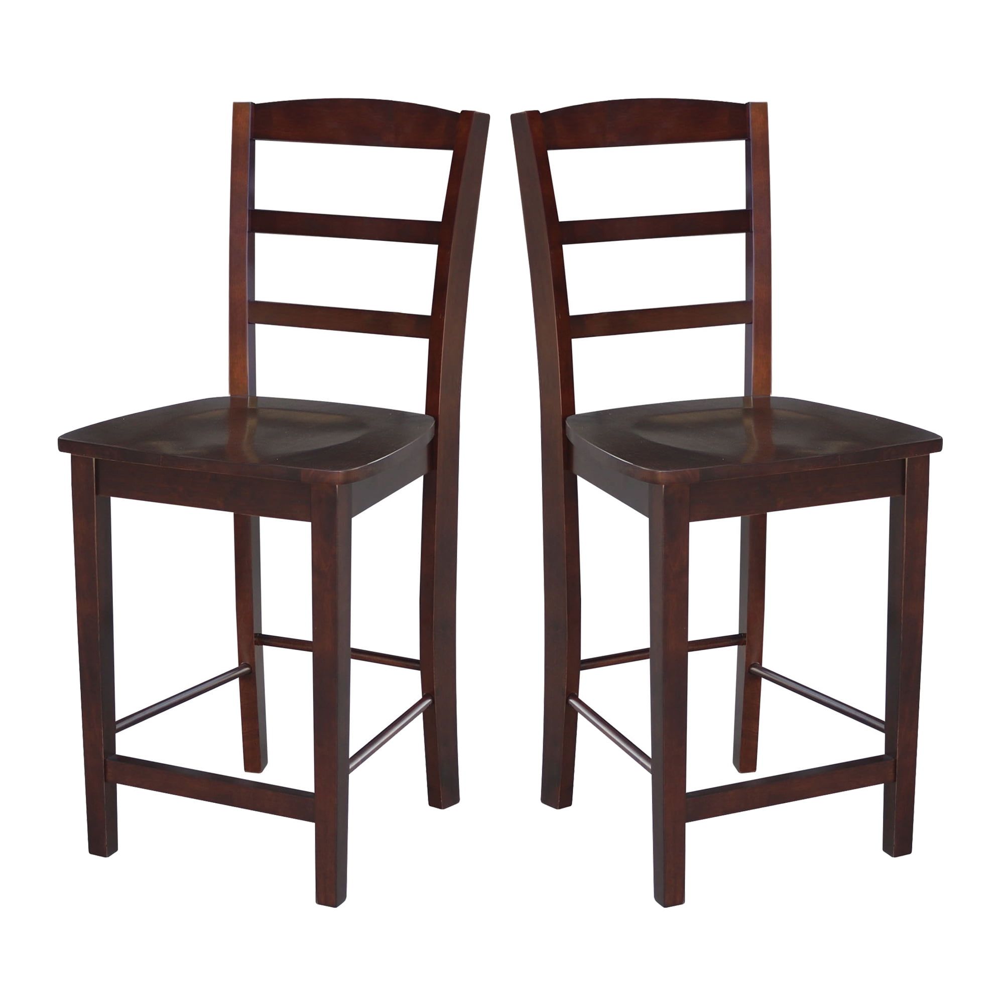 Madrid Contemporary Solid Wood Counter Stool in Rich Mocha