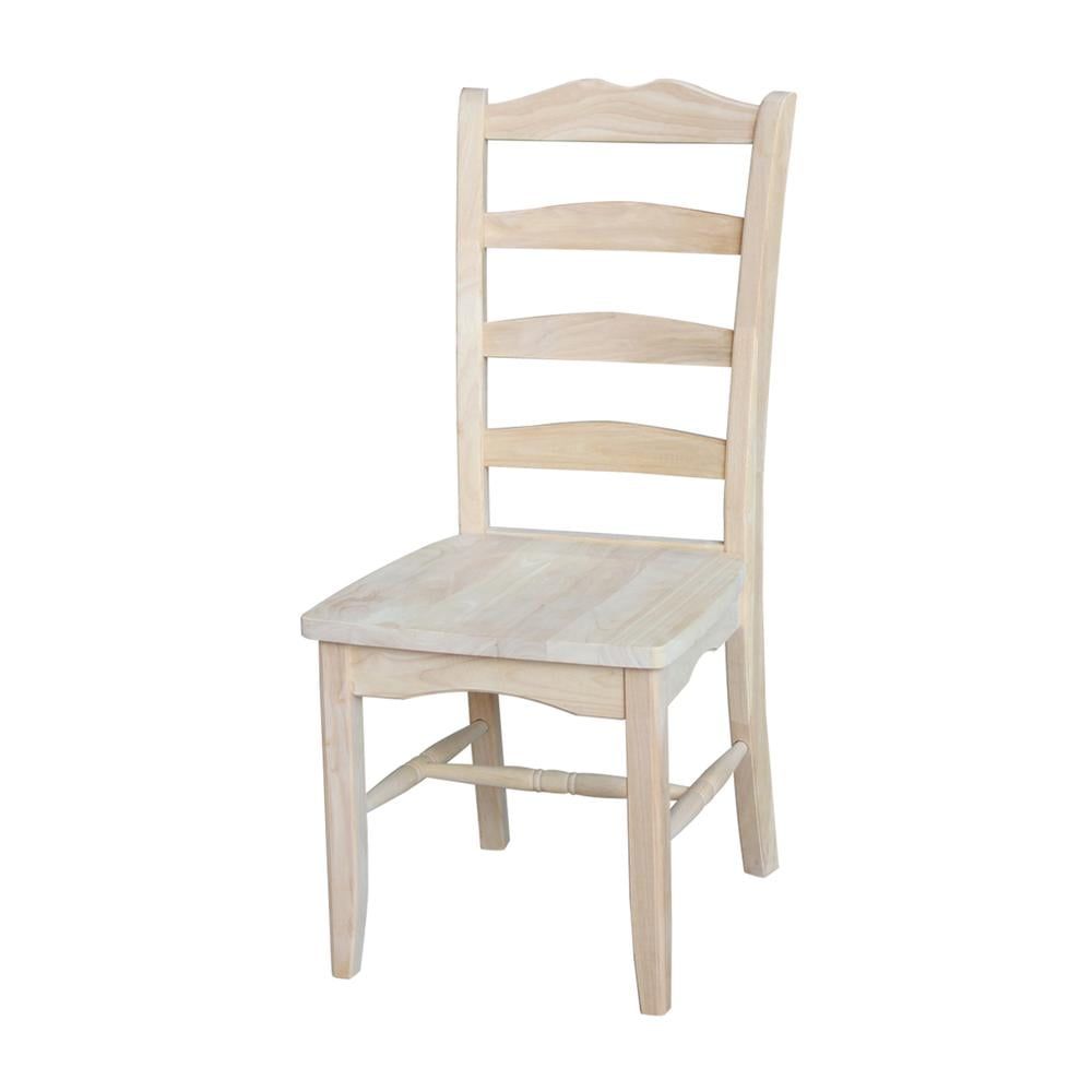 Unfinished Solid Wood Ladderback Dining Chairs (Set of 2)