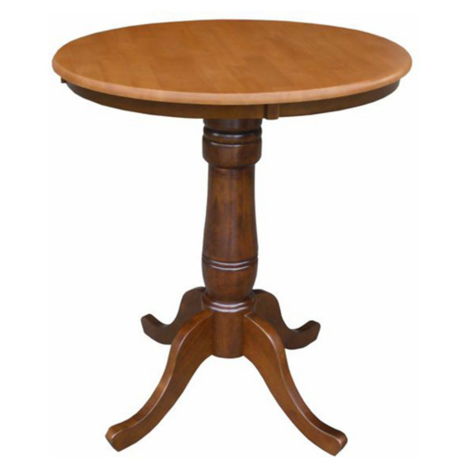 Cinnamon Espresso 30" Round Wood Farmhouse Dining Table