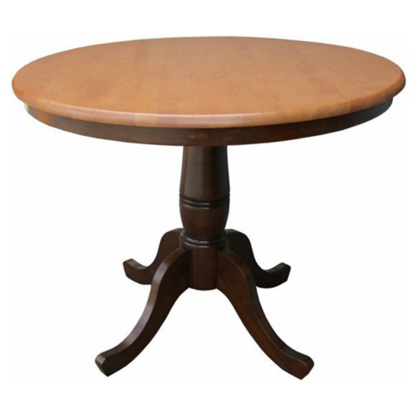 Small Round Medium Wood Pedestal Dining Table