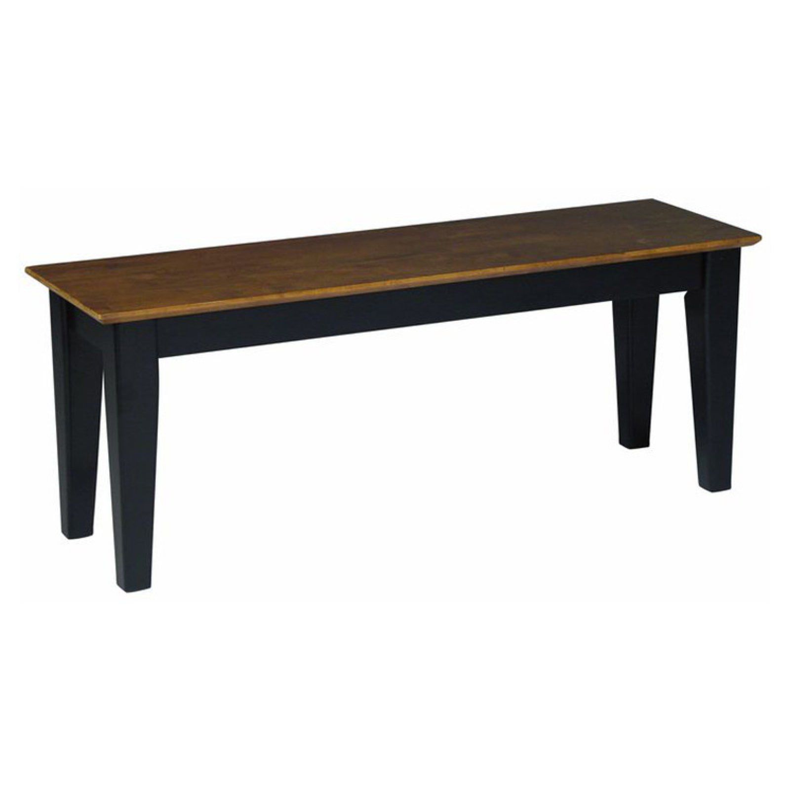 Elegant Shaker-Inspired Dual-Tone Bench in Black and Cherry