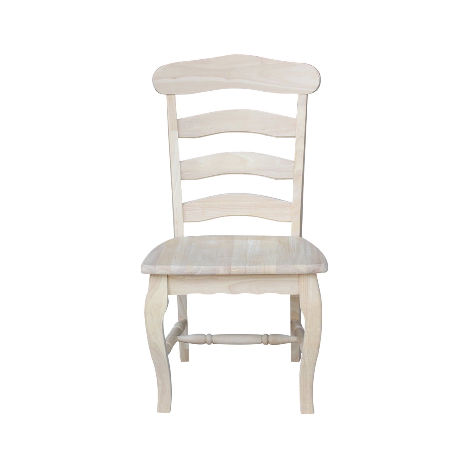 White Wood Ladderback Slat Side Chair Set