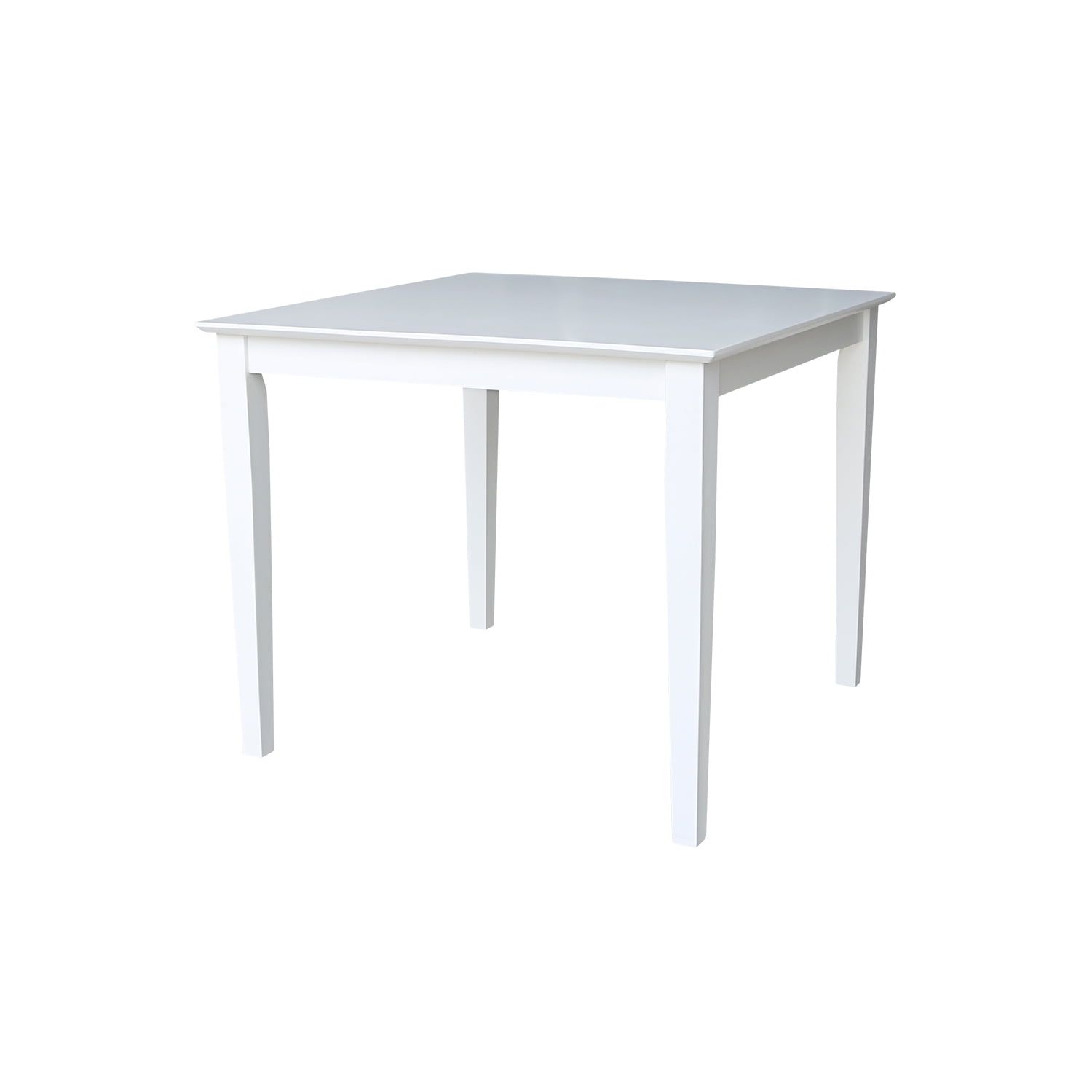 Solid White Wood Square Dining Table with Shaker Legs