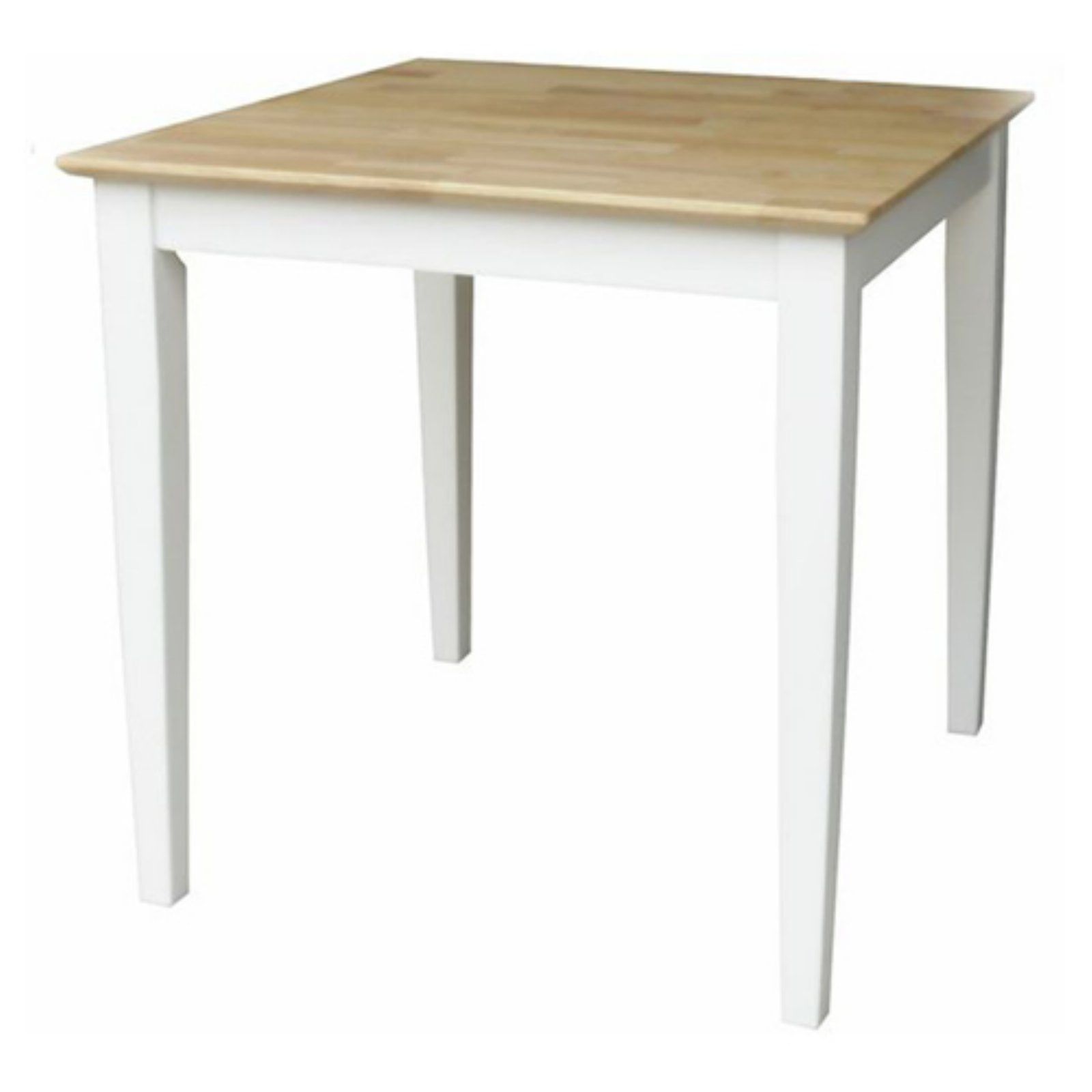 White and Natural Square Wood Dining Table