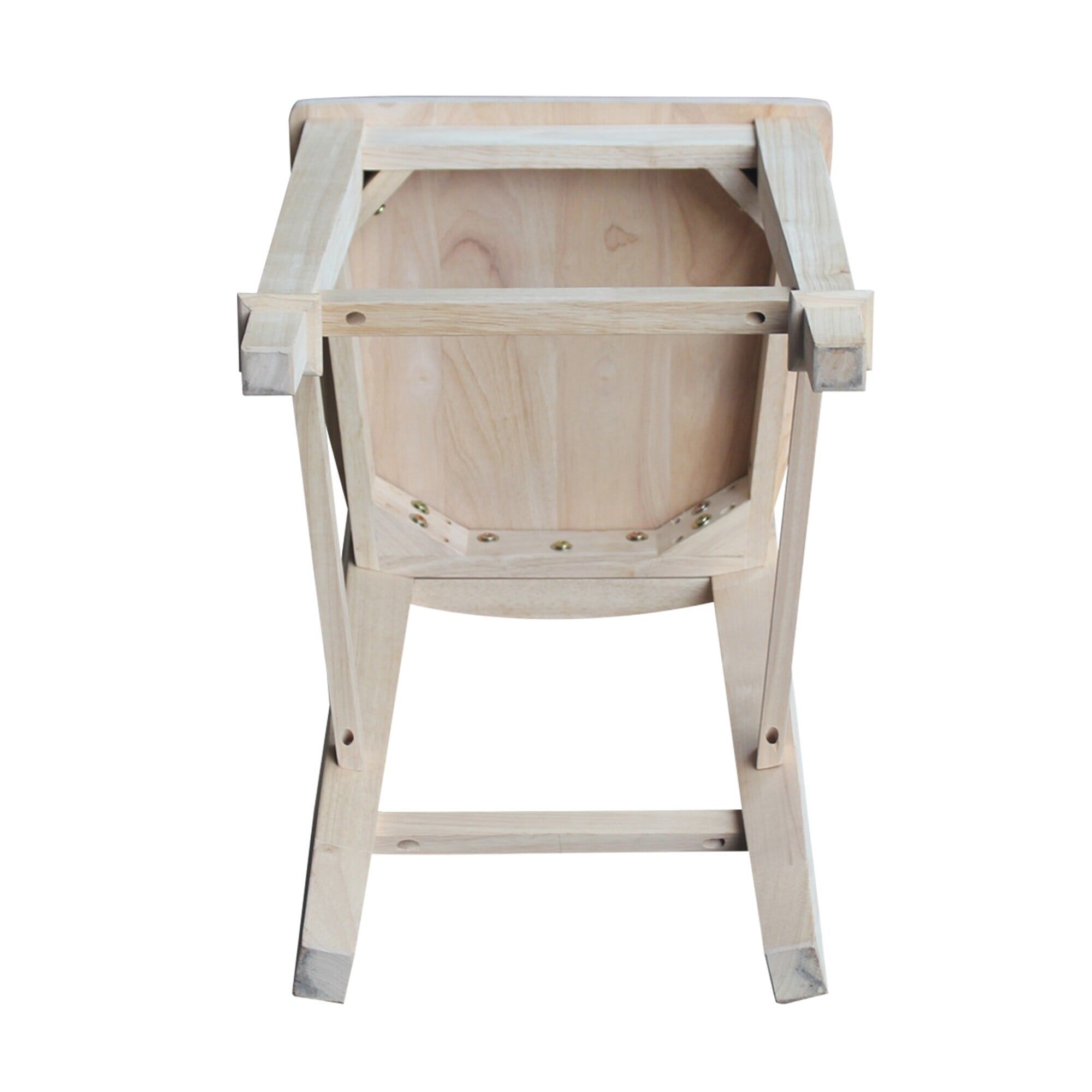 Classic Farmhouse Unfinished Solid Wood Tuscany Counter Stool