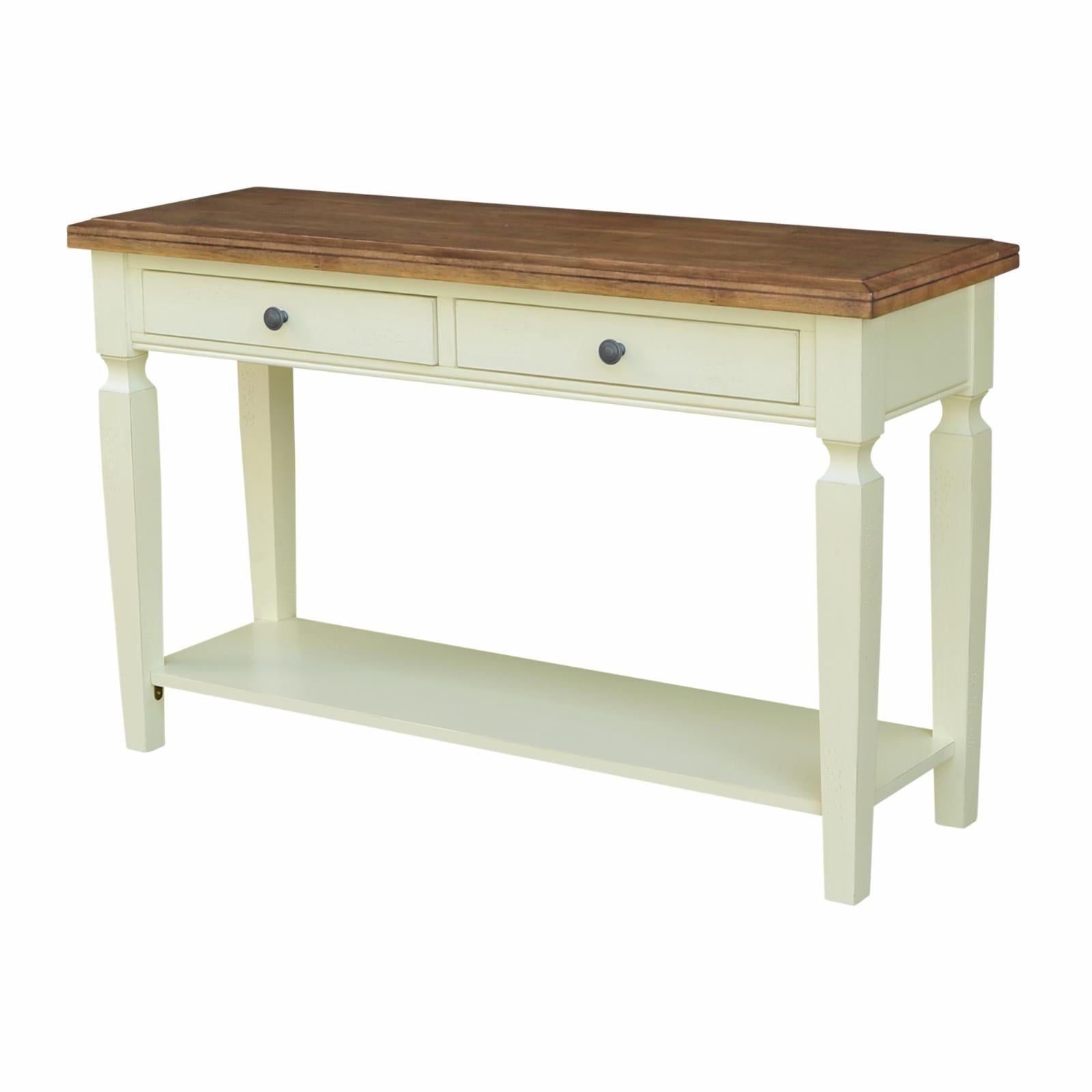Vista Traditional Solid Wood Console with Storage in Hickory