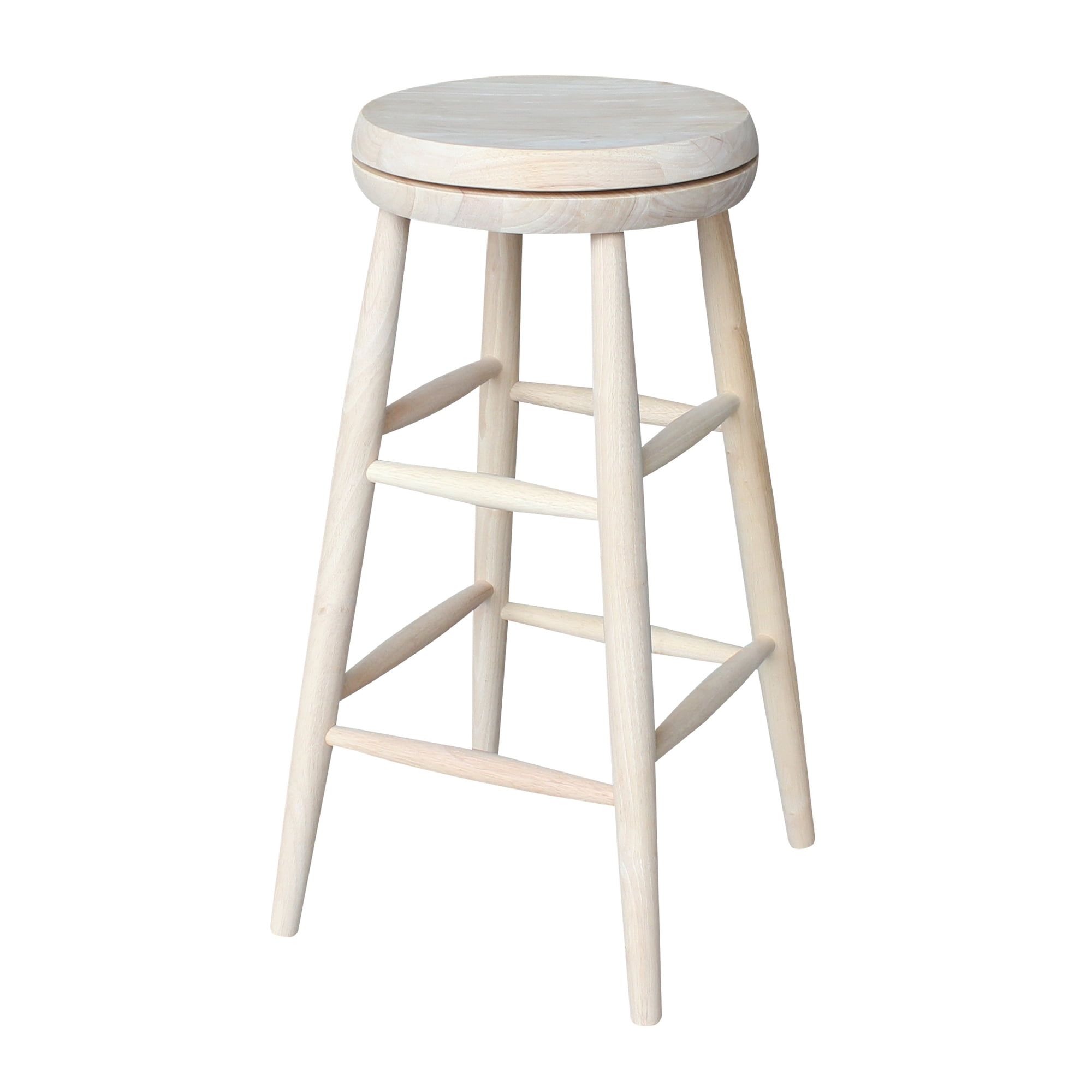 Classic 31" Swivel Scooped Seat Barstool in Unfinished Wood