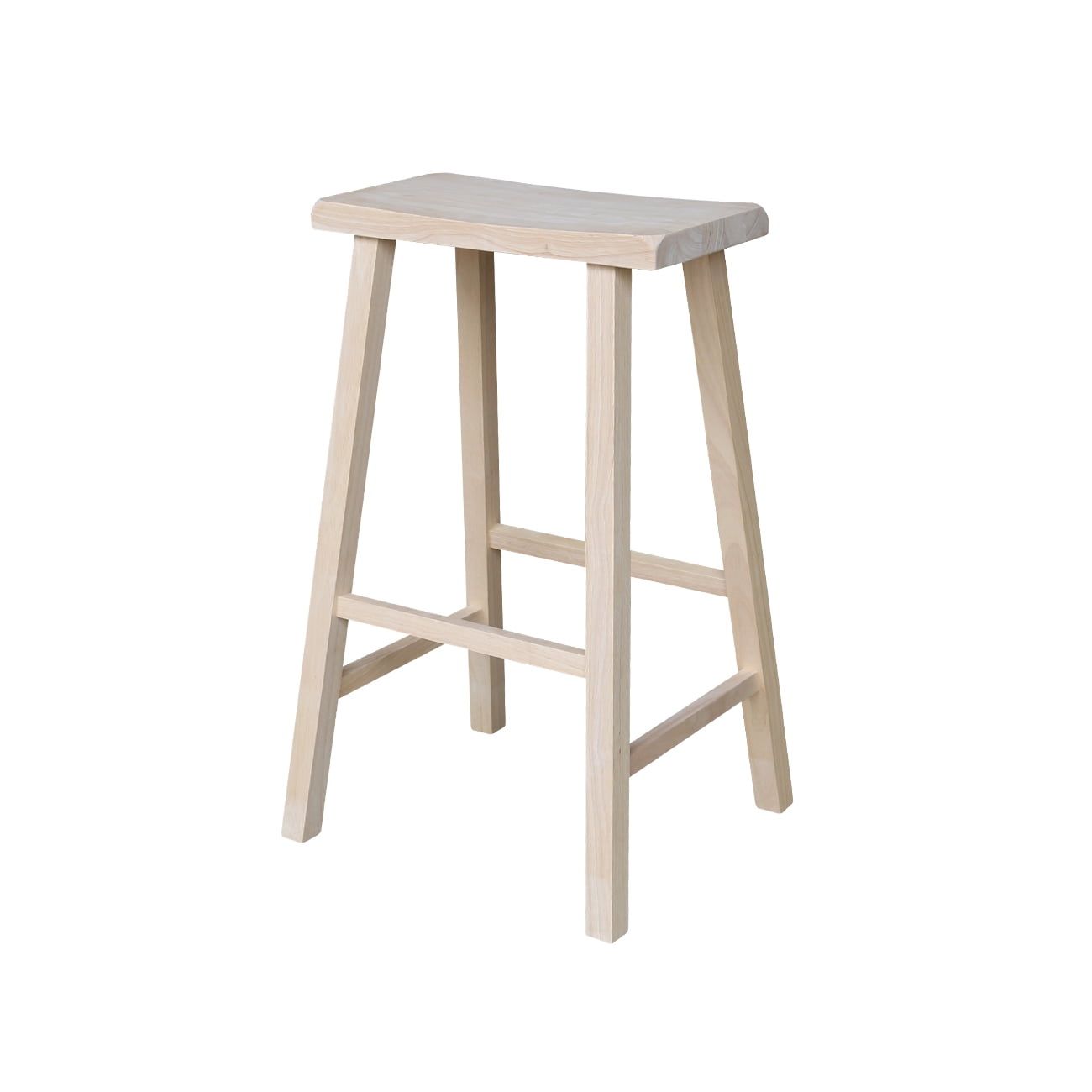 Unfinished 29" Saddle Seat Backless Wood Stool