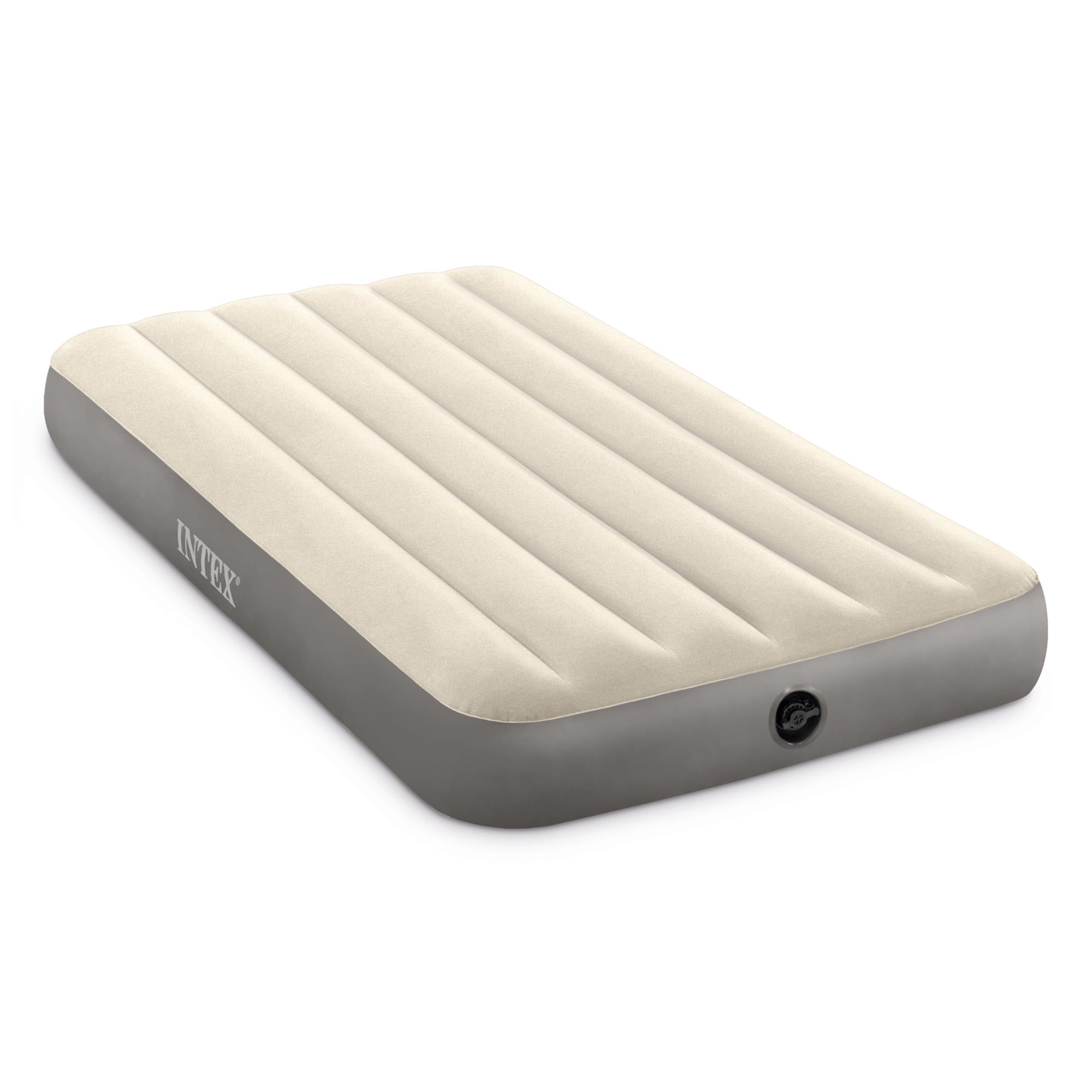 Twin Beige and Gray Inflatable Airbed with Pump