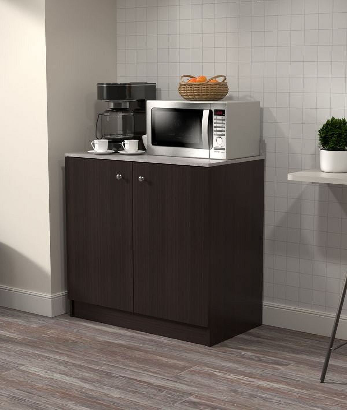 Espresso and Stone 2-Shelf Breakroom Base Cabinet