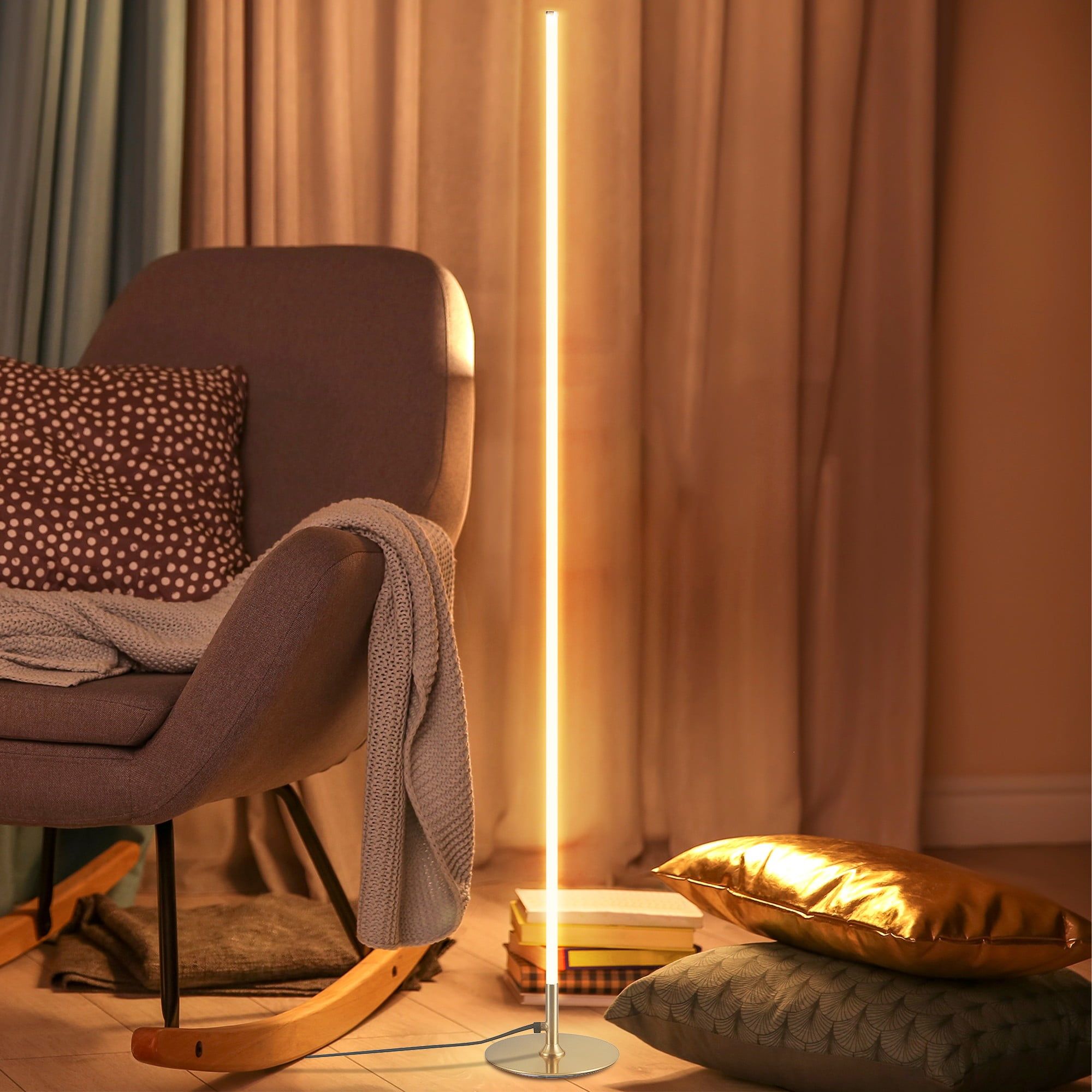 Iris 59.5" Gold LED Integrated Minimalist Floor Lamp