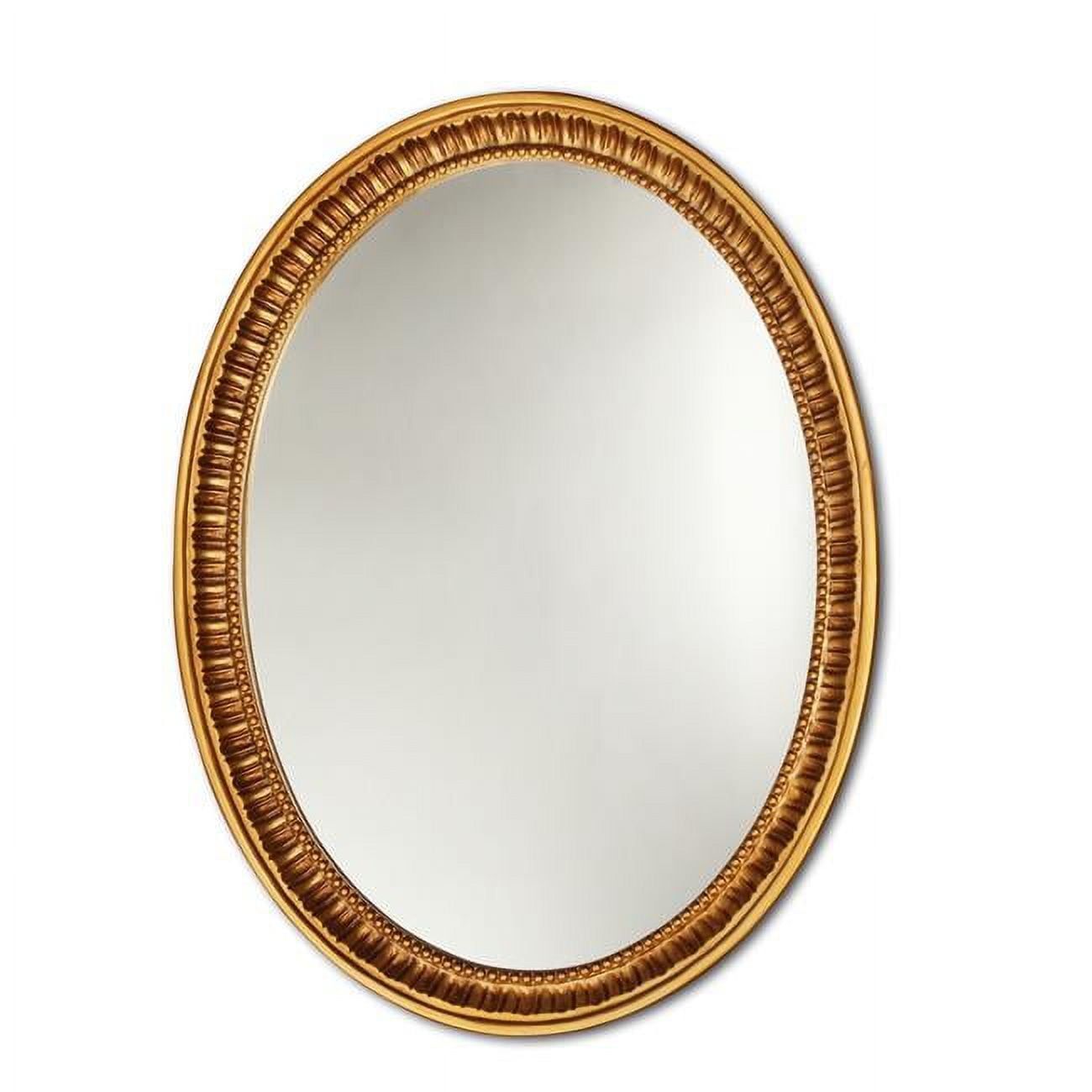 Elegant Oval Antique Gold Framed Wall Mirror 23x30