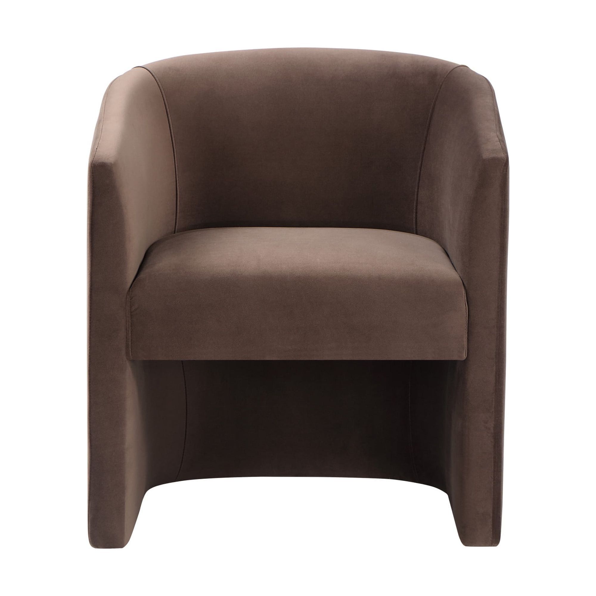 Cocoa Velvet Upholstered Modern Arm Chair