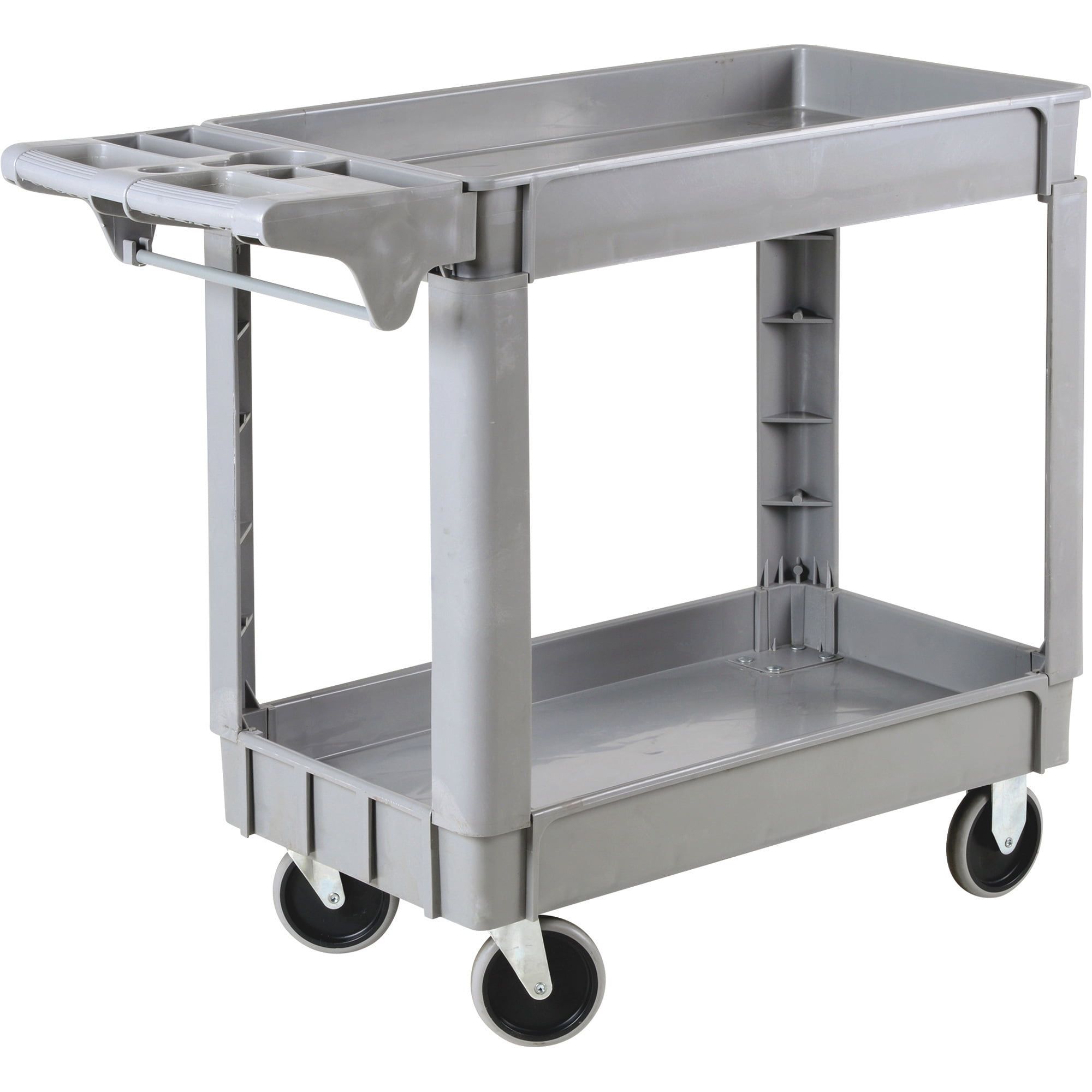 Gray Polypropylene 500-Lb Capacity Utility Cart with Trays