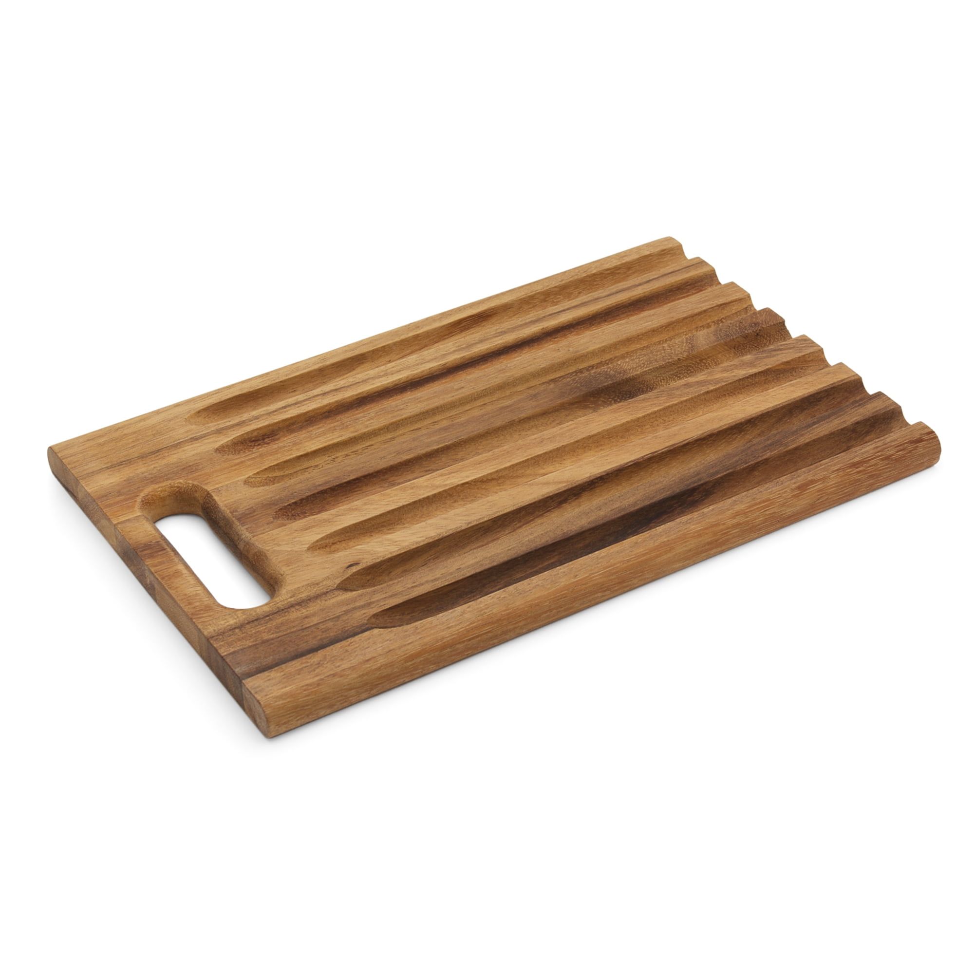 Acacia Wood Rectangular Bread Board with Grooves