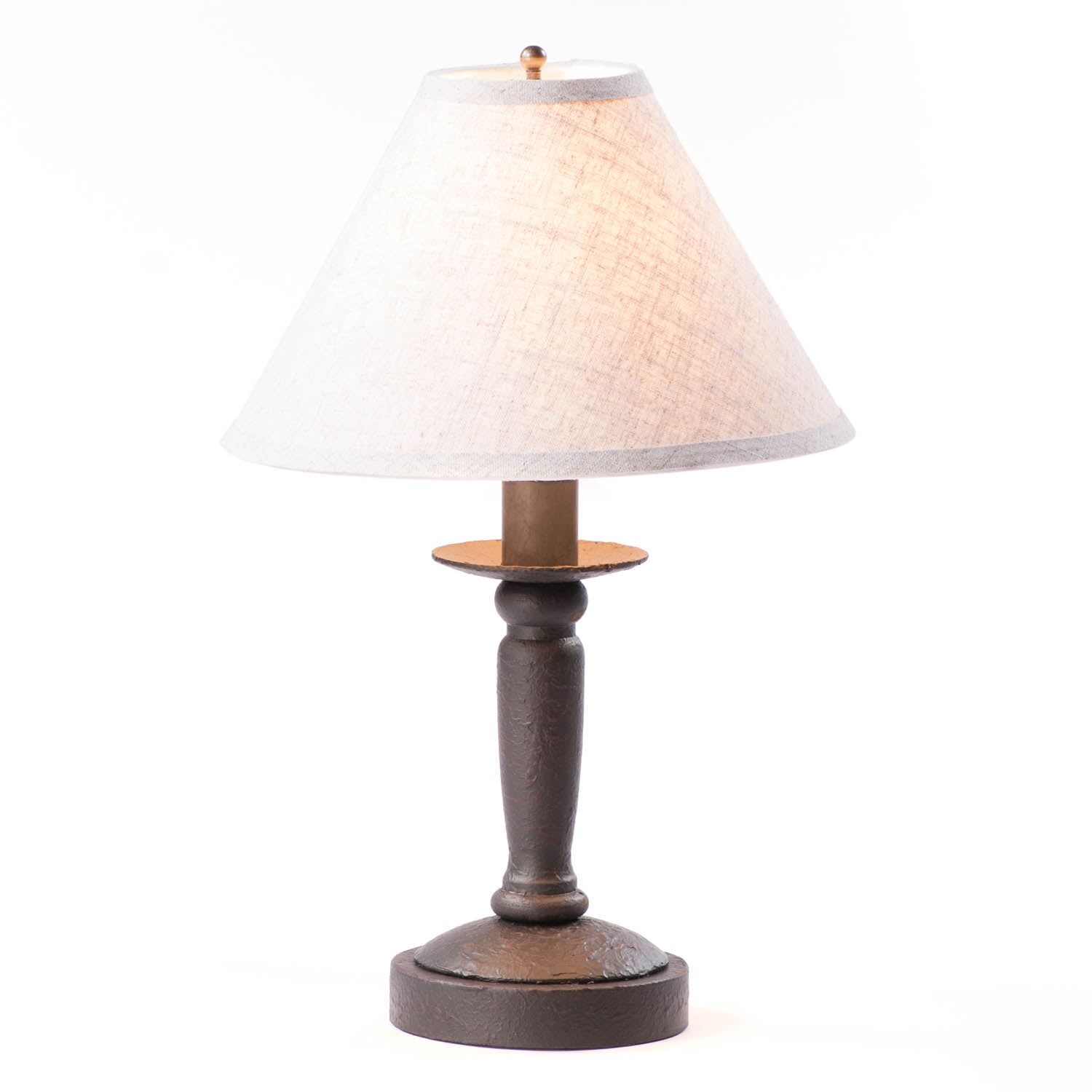 Americana Black Butcher's Lamp with Linen Shade