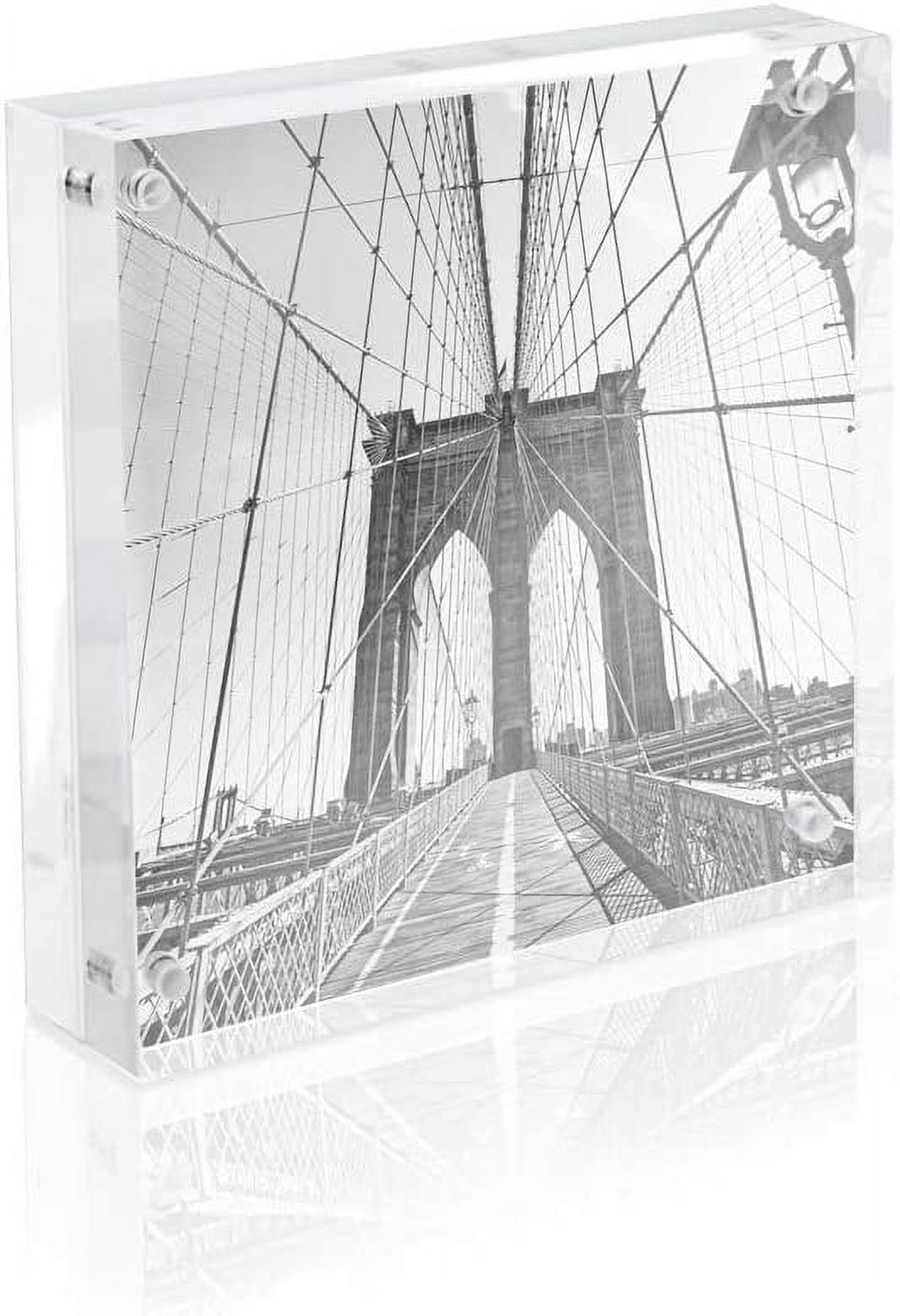 Clear Acrylic Magnetic Block Frame, 4x4 Inches