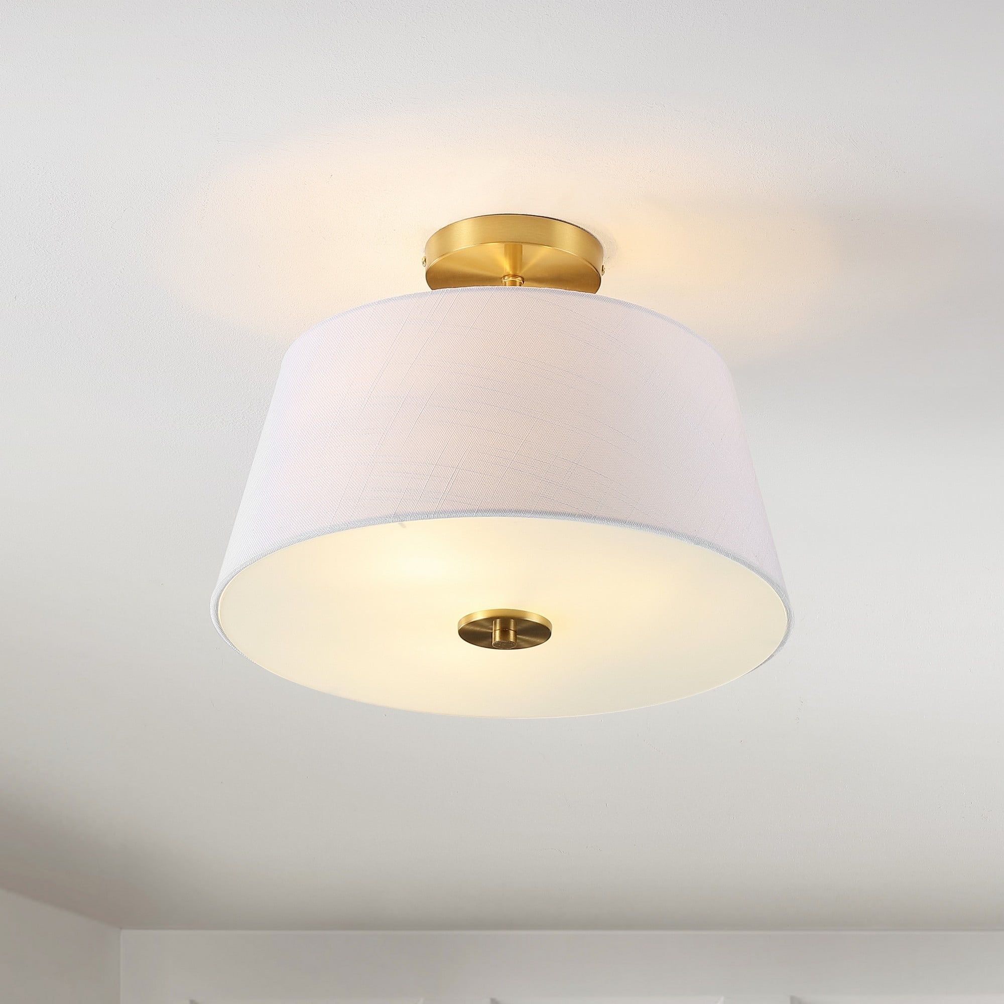 Isabella 15" Gold Brass LED Flush Mount Ceiling Light